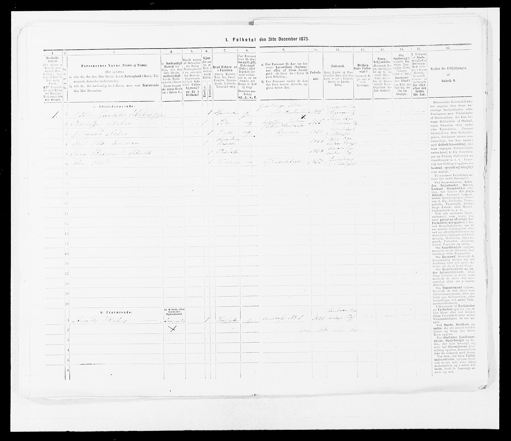 SAB, 1875 census for 1411P Eivindvik, 1875, p. 79