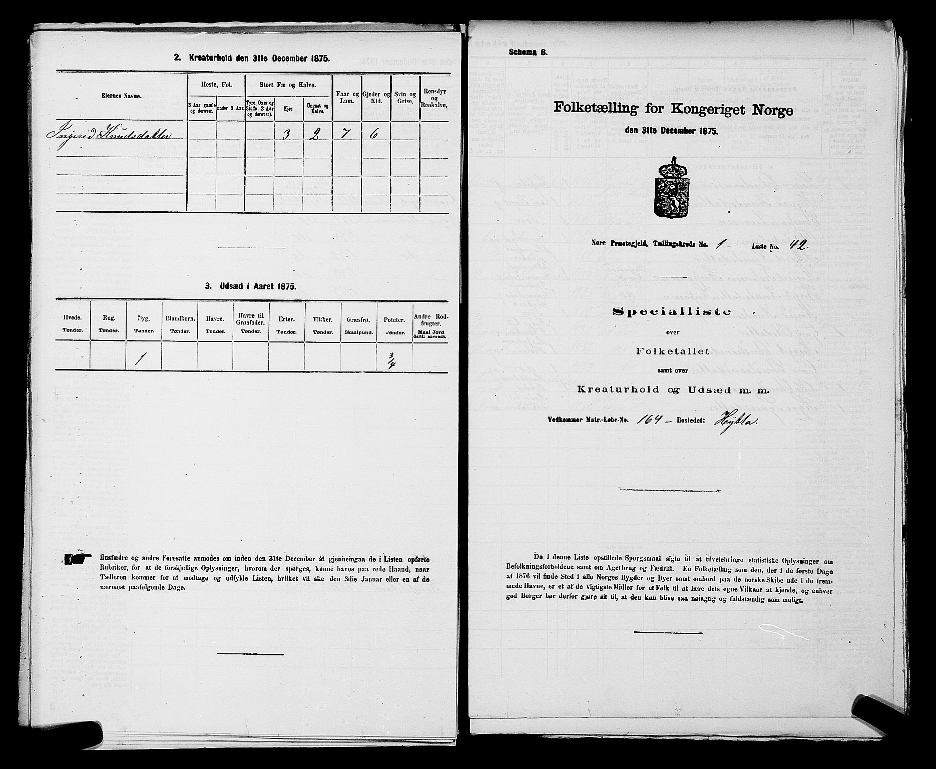 SAKO, 1875 census for 0633P Nore, 1875, p. 149