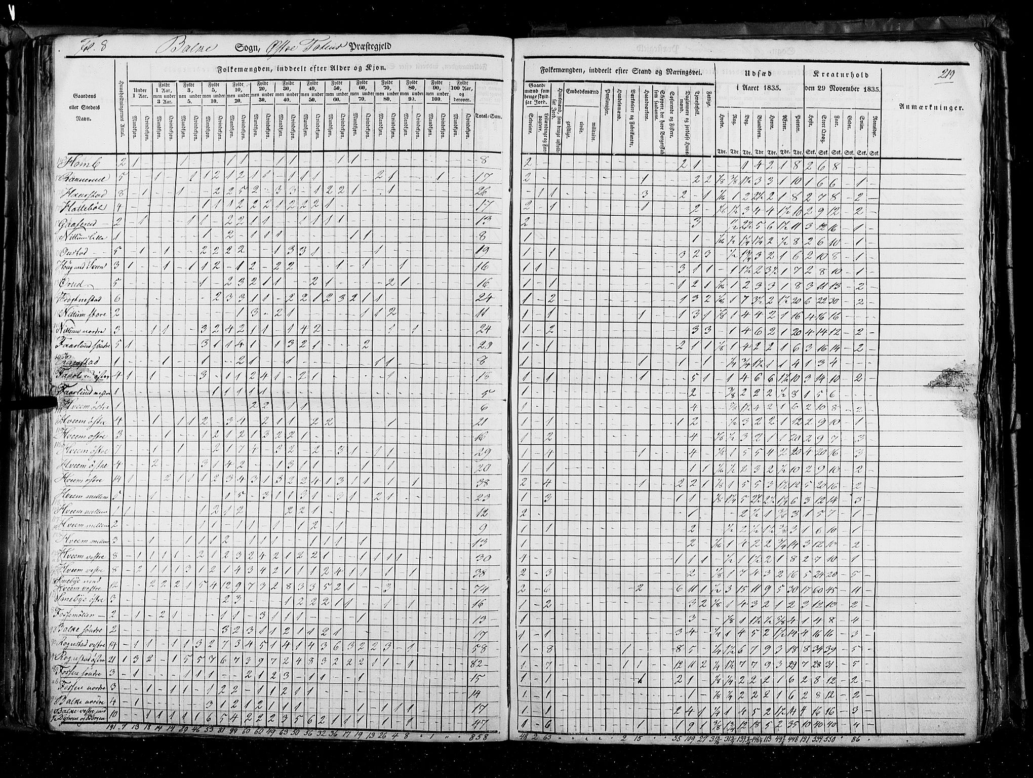 RA, Census 1835, vol. 3: Hedemarken amt og Kristians amt, 1835, p. 219