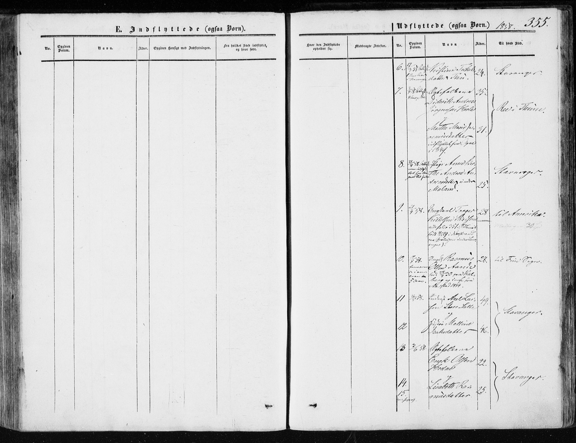 Klepp sokneprestkontor, SAST/A-101803/001/3/30BA/L0005: Parish register (official) no. A 5, 1853-1870, p. 355