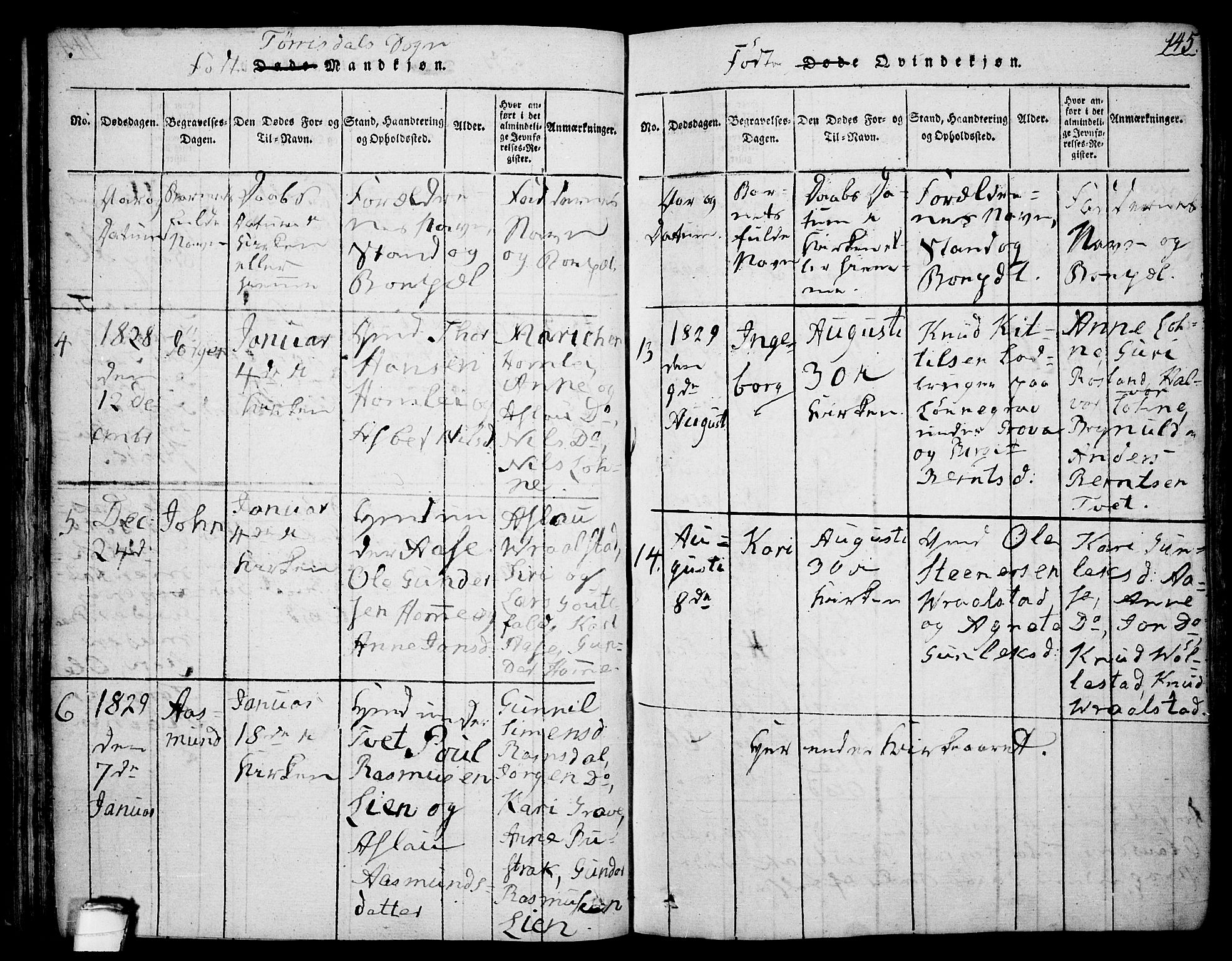 Drangedal kirkebøker, SAKO/A-258/F/Fa/L0005: Parish register (official) no. 5 /2, 1814-1831, p. 145