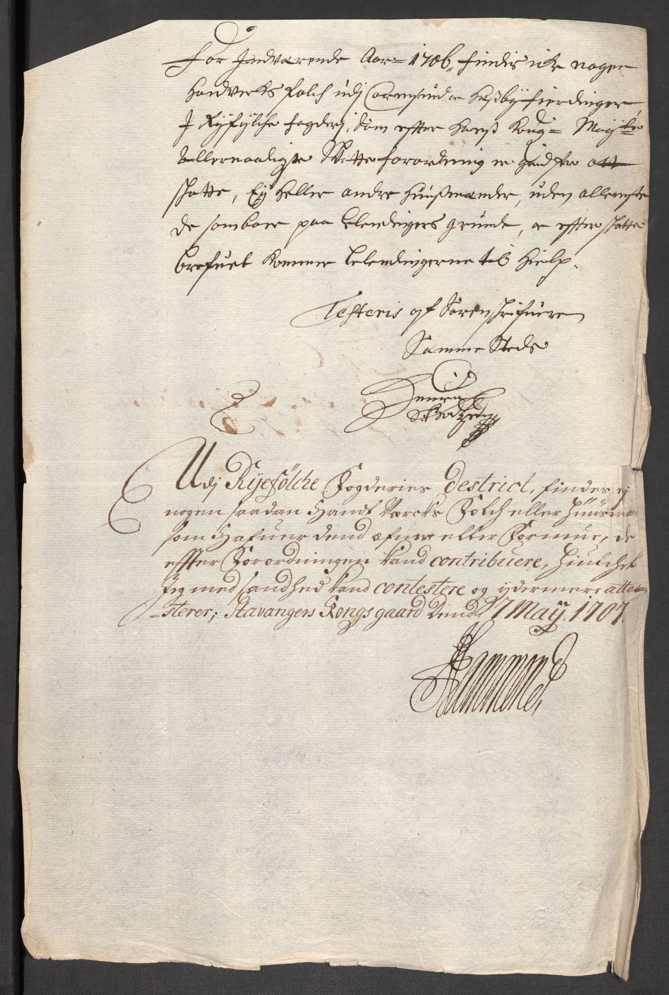 Rentekammeret inntil 1814, Reviderte regnskaper, Fogderegnskap, AV/RA-EA-4092/R47/L2861: Fogderegnskap Ryfylke, 1706-1709, p. 39