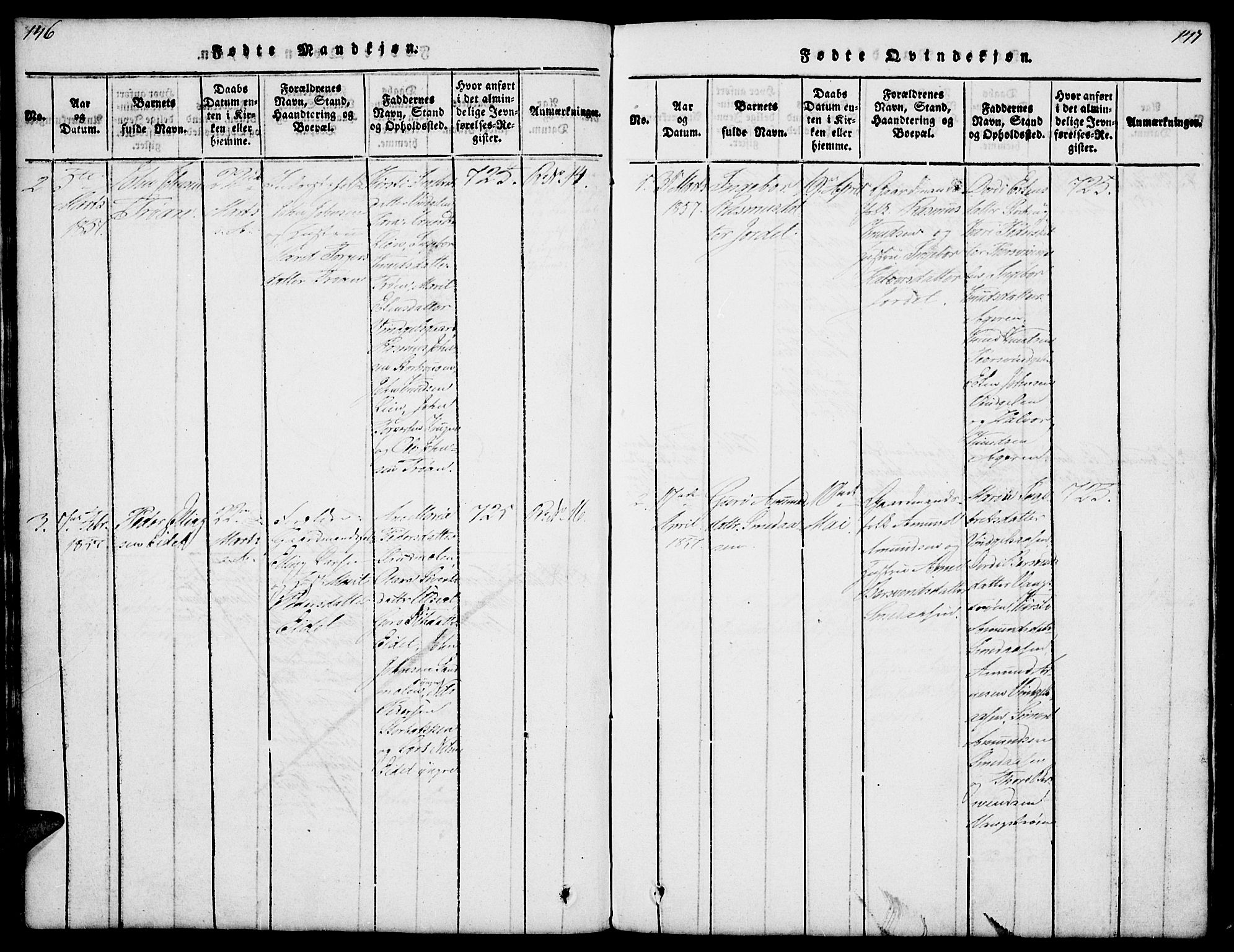 Tolga prestekontor, SAH/PREST-062/L/L0003: Parish register (copy) no. 3, 1815-1862, p. 146-147