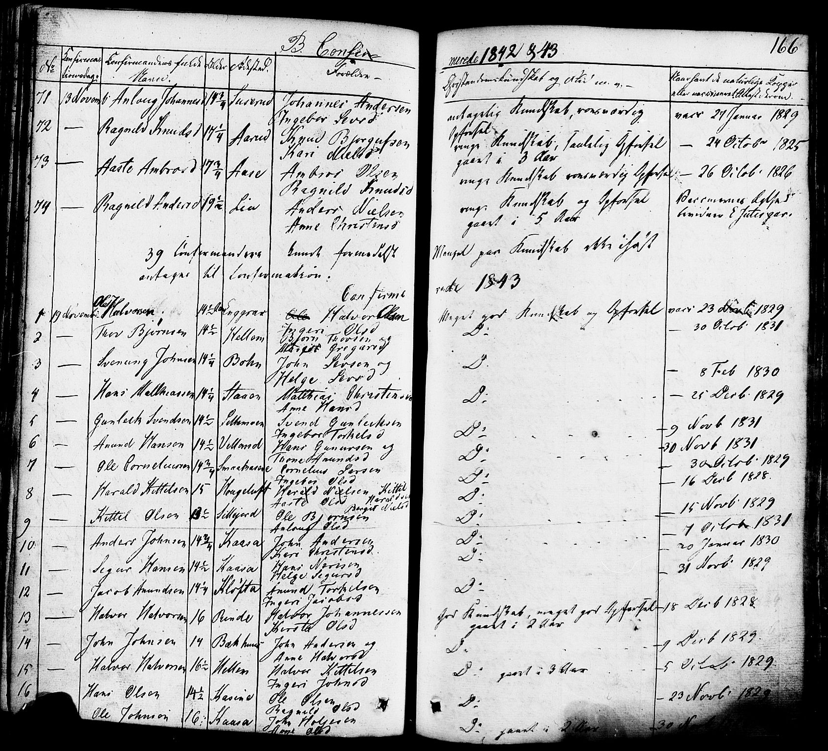 Heddal kirkebøker, AV/SAKO-A-268/F/Fa/L0006: Parish register (official) no. I 6, 1837-1854, p. 166