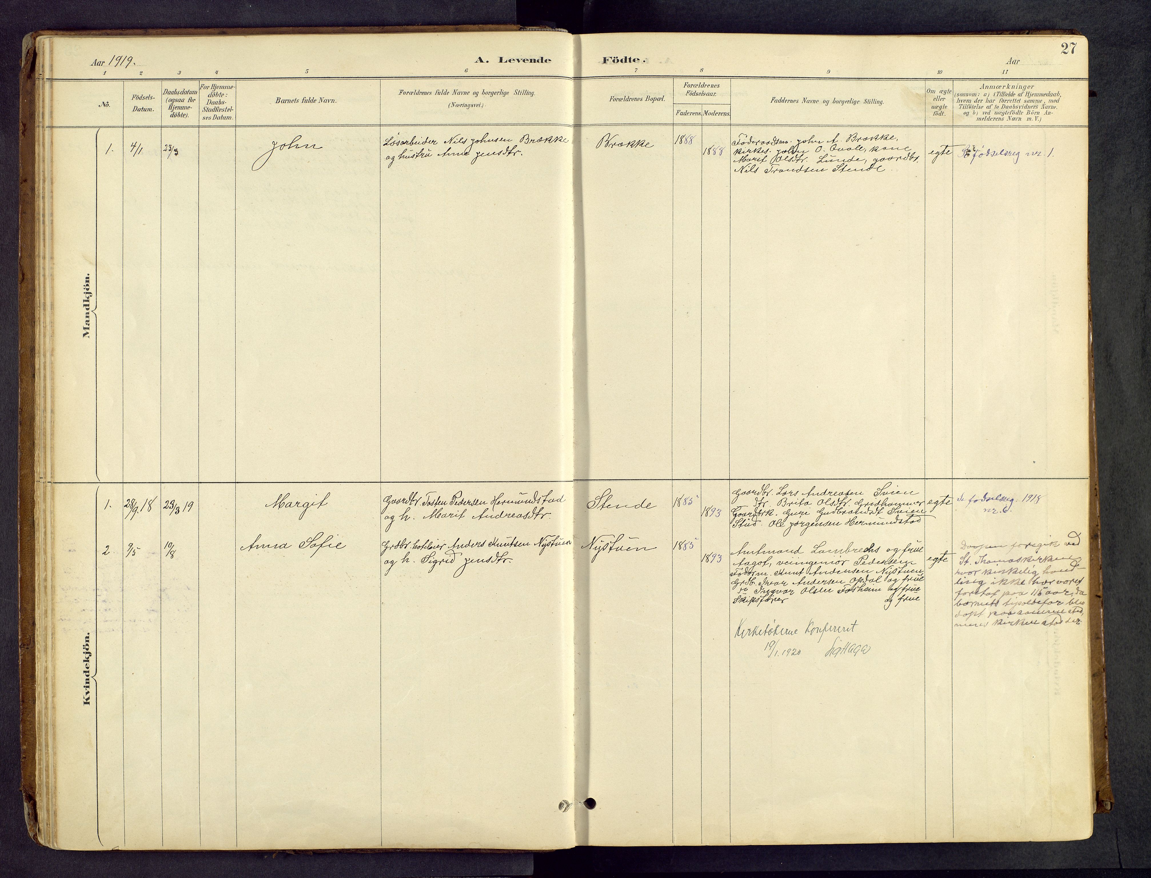 Vang prestekontor, Valdres, AV/SAH-PREST-140/H/Hb/L0005: Parish register (copy) no. 5, 1889-1945, p. 27