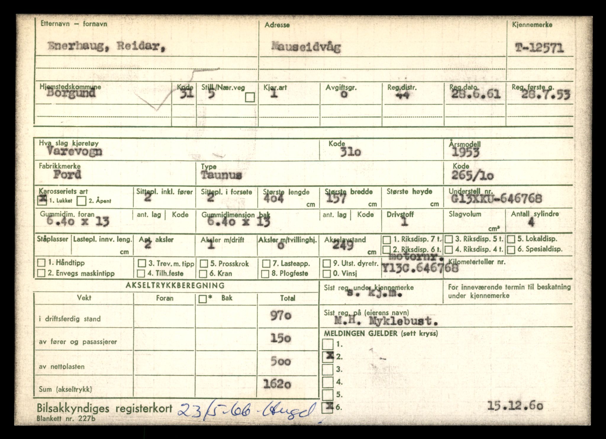 Møre og Romsdal vegkontor - Ålesund trafikkstasjon, AV/SAT-A-4099/F/Fe/L0034: Registreringskort for kjøretøy T 12500 - T 12652, 1927-1998, p. 1334