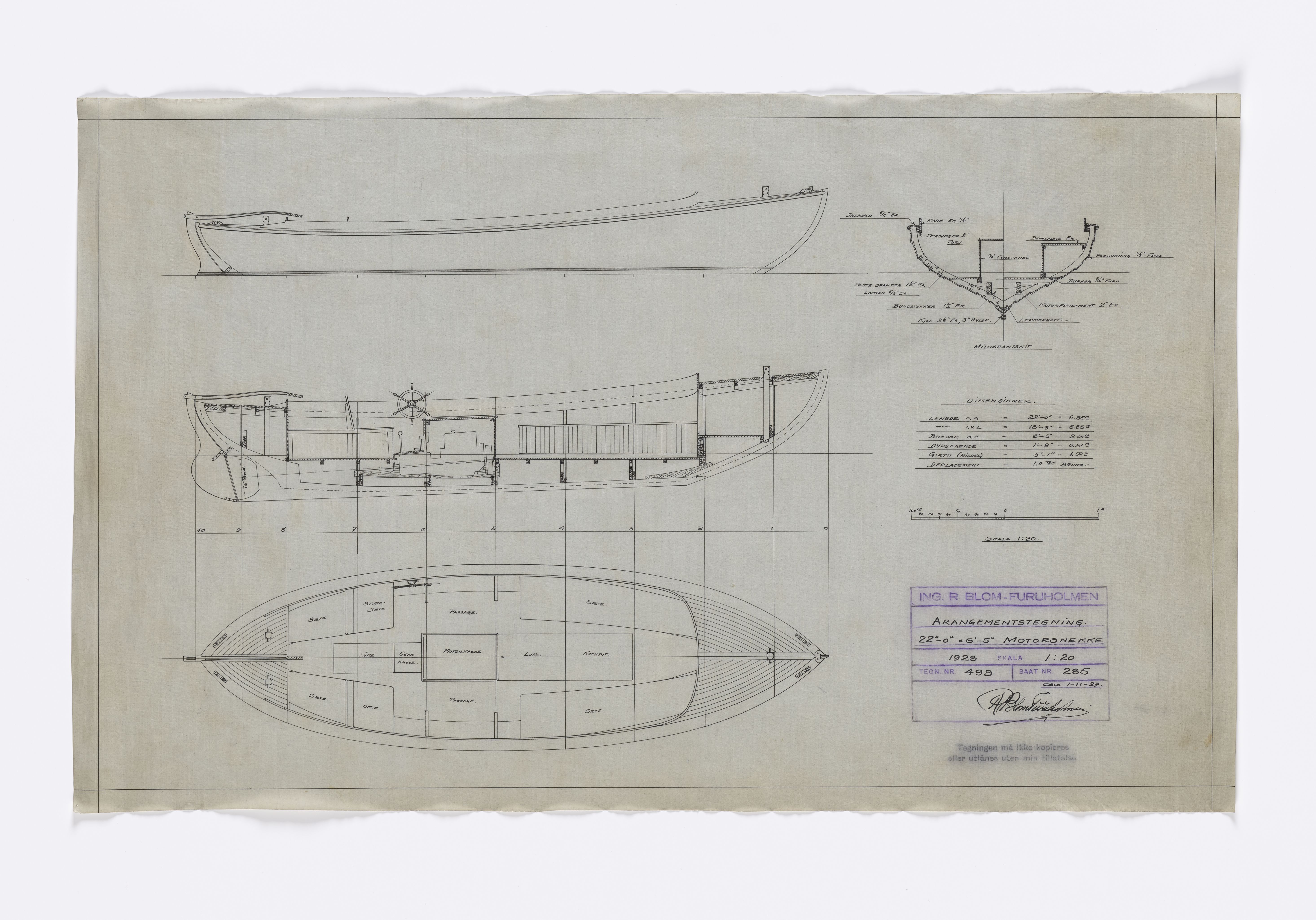 Furuholmen & Scheen, AFM/OM-1003/T/Ta/L0008/0001: Snekke / Furuholmen, 1927-1961