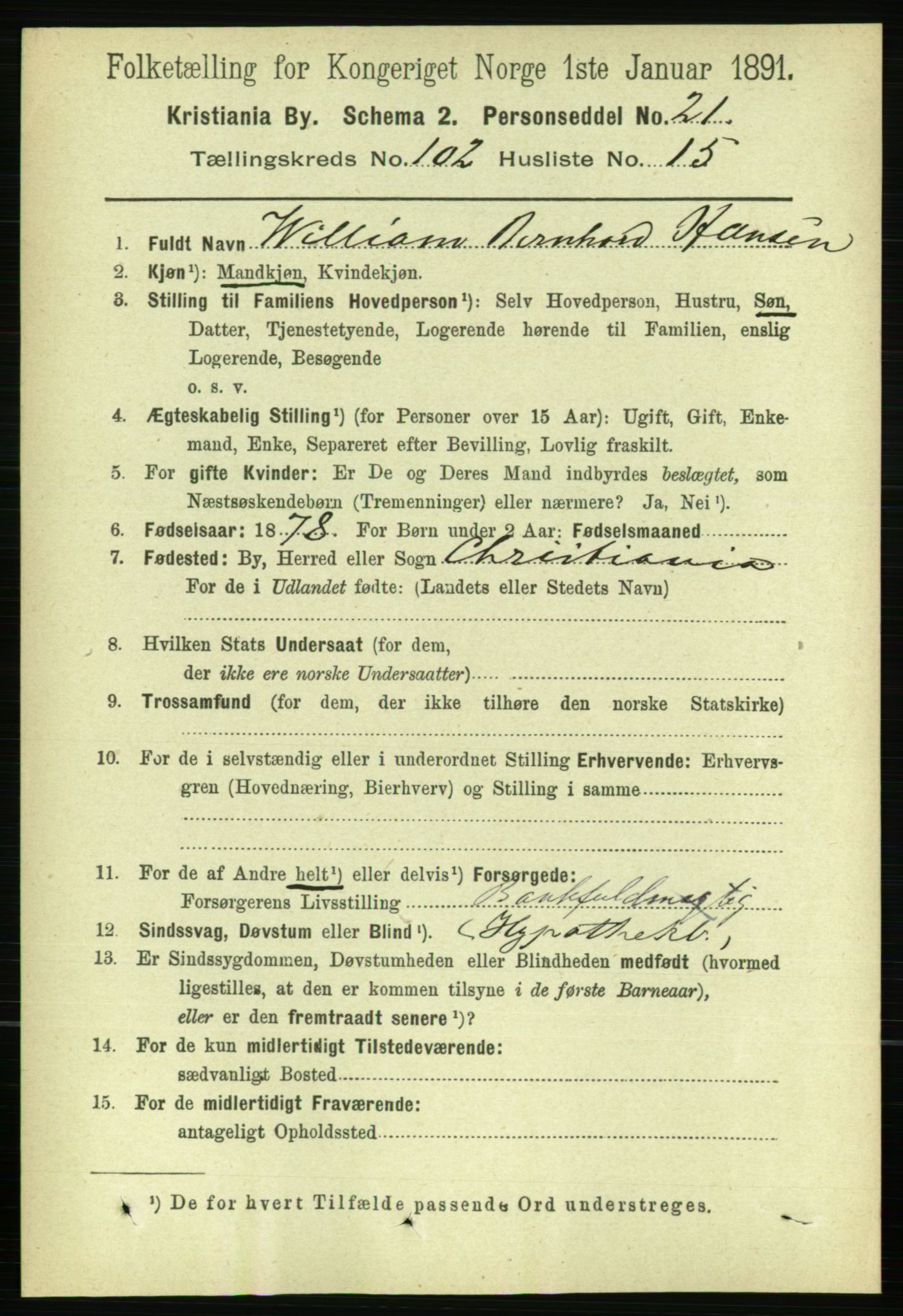 RA, 1891 census for 0301 Kristiania, 1891, p. 50933