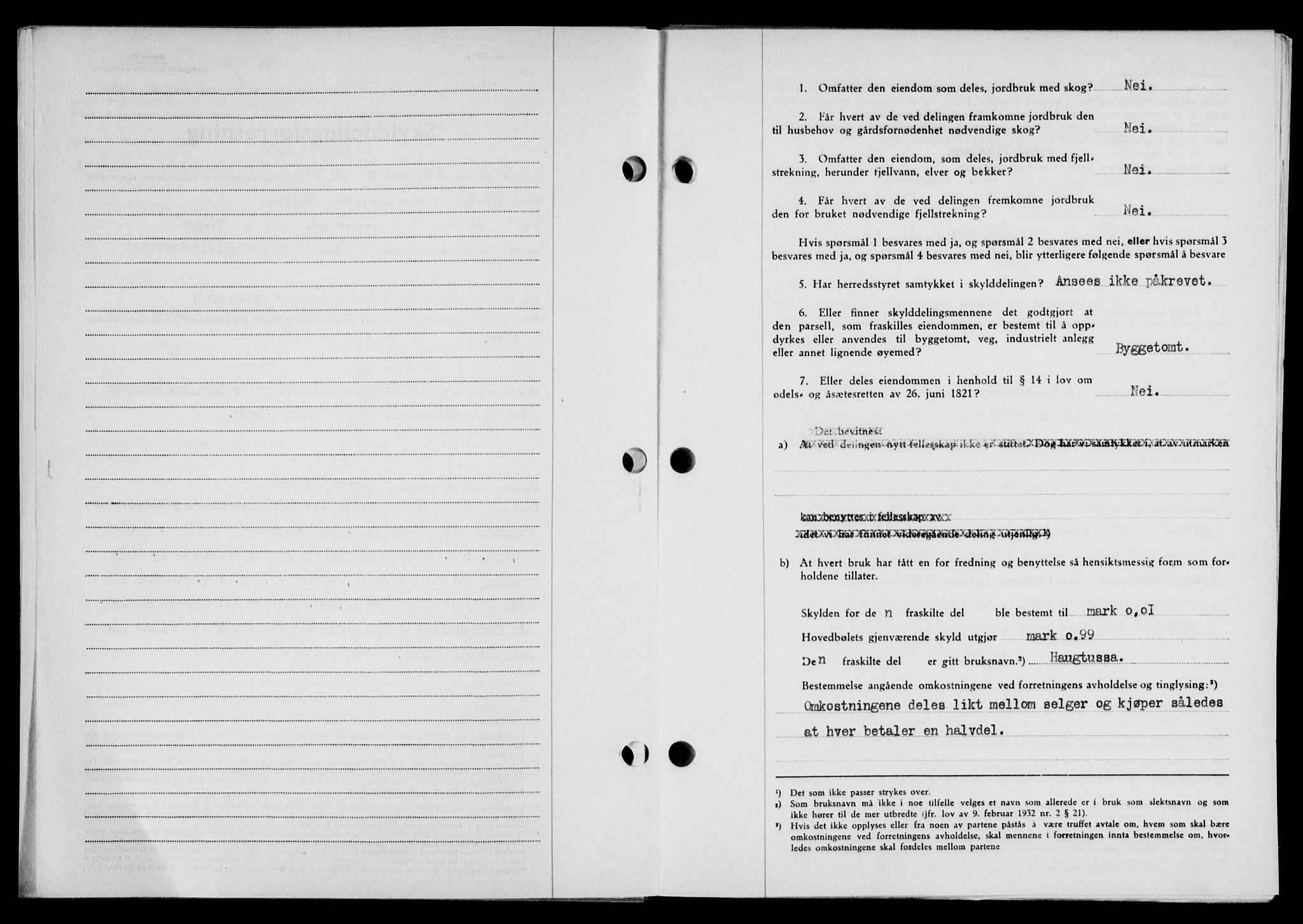 Lofoten sorenskriveri, SAT/A-0017/1/2/2C/L0021a: Mortgage book no. 21a, 1949-1949, Diary no: : 2315/1949