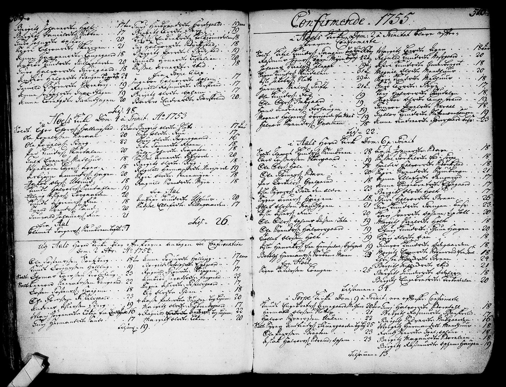Ål kirkebøker, SAKO/A-249/F/Fa/L0001: Parish register (official) no. I 1, 1744-1769, p. 509-510