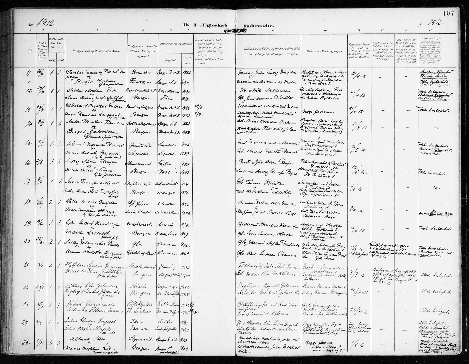 Mariakirken Sokneprestembete, AV/SAB-A-76901/H/Haa/L0014: Parish register (official) no. C 2, 1900-1916, p. 107