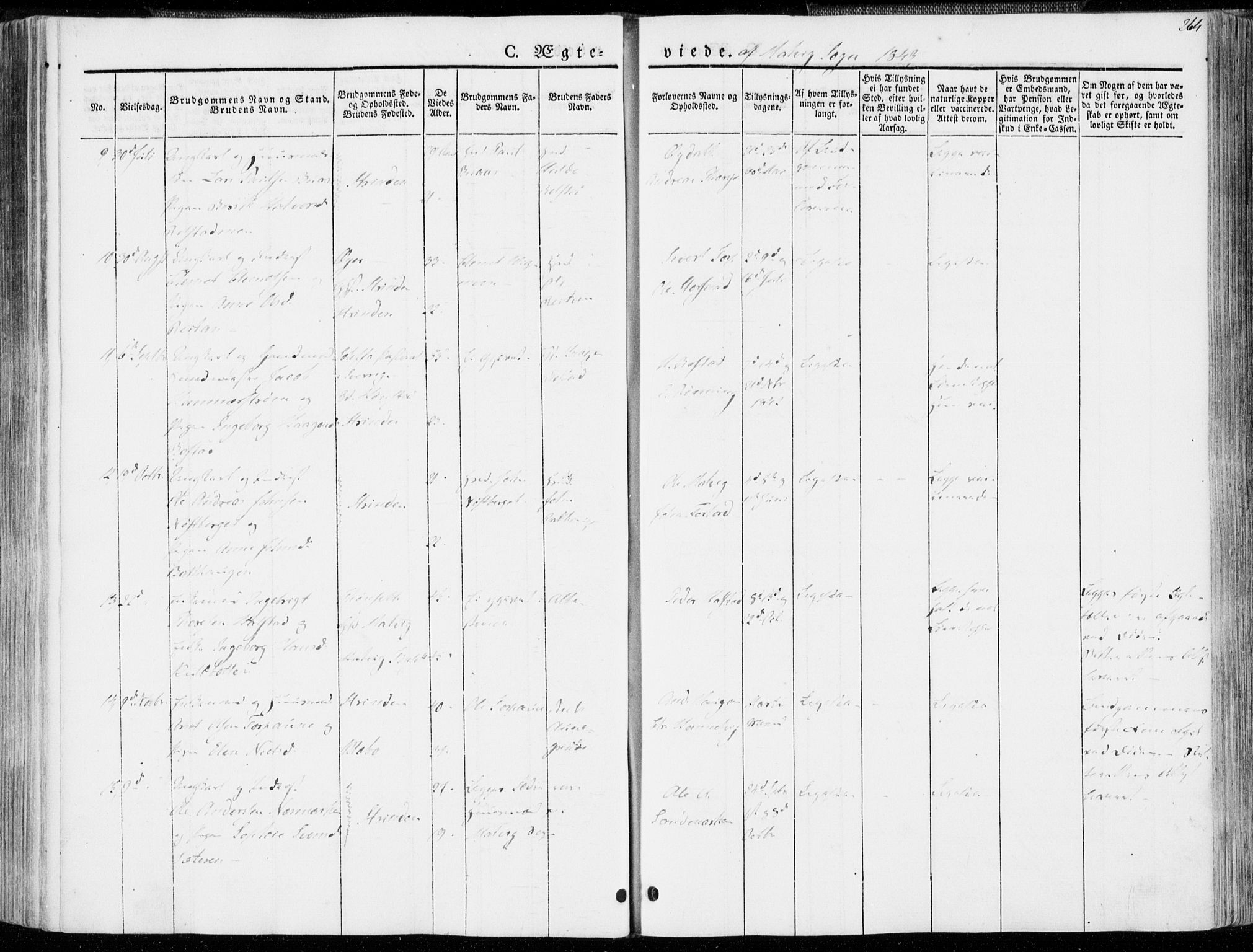 Ministerialprotokoller, klokkerbøker og fødselsregistre - Sør-Trøndelag, AV/SAT-A-1456/606/L0290: Parish register (official) no. 606A05, 1841-1847, p. 264