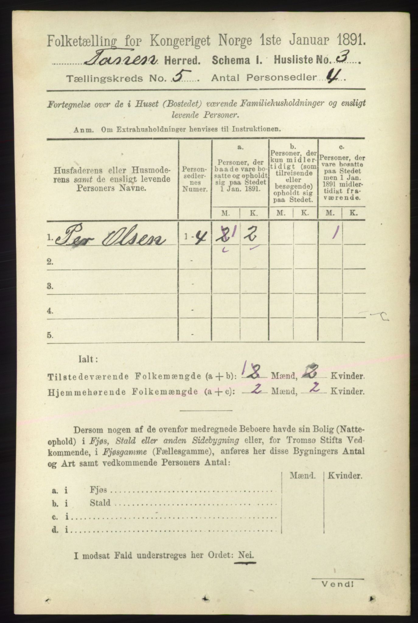 RA, 1891 census for 2025 Tana, 1891, p. 1871
