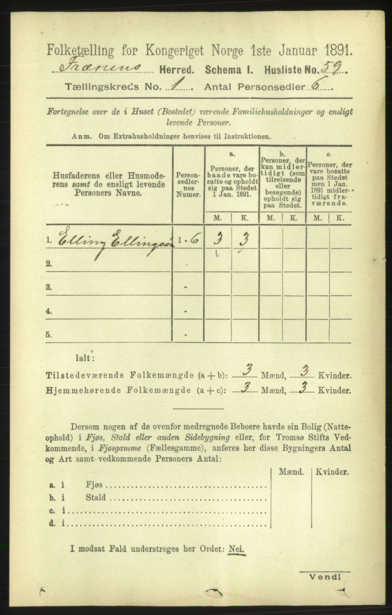 RA, 1891 census for 1548 Fræna, 1891, p. 82