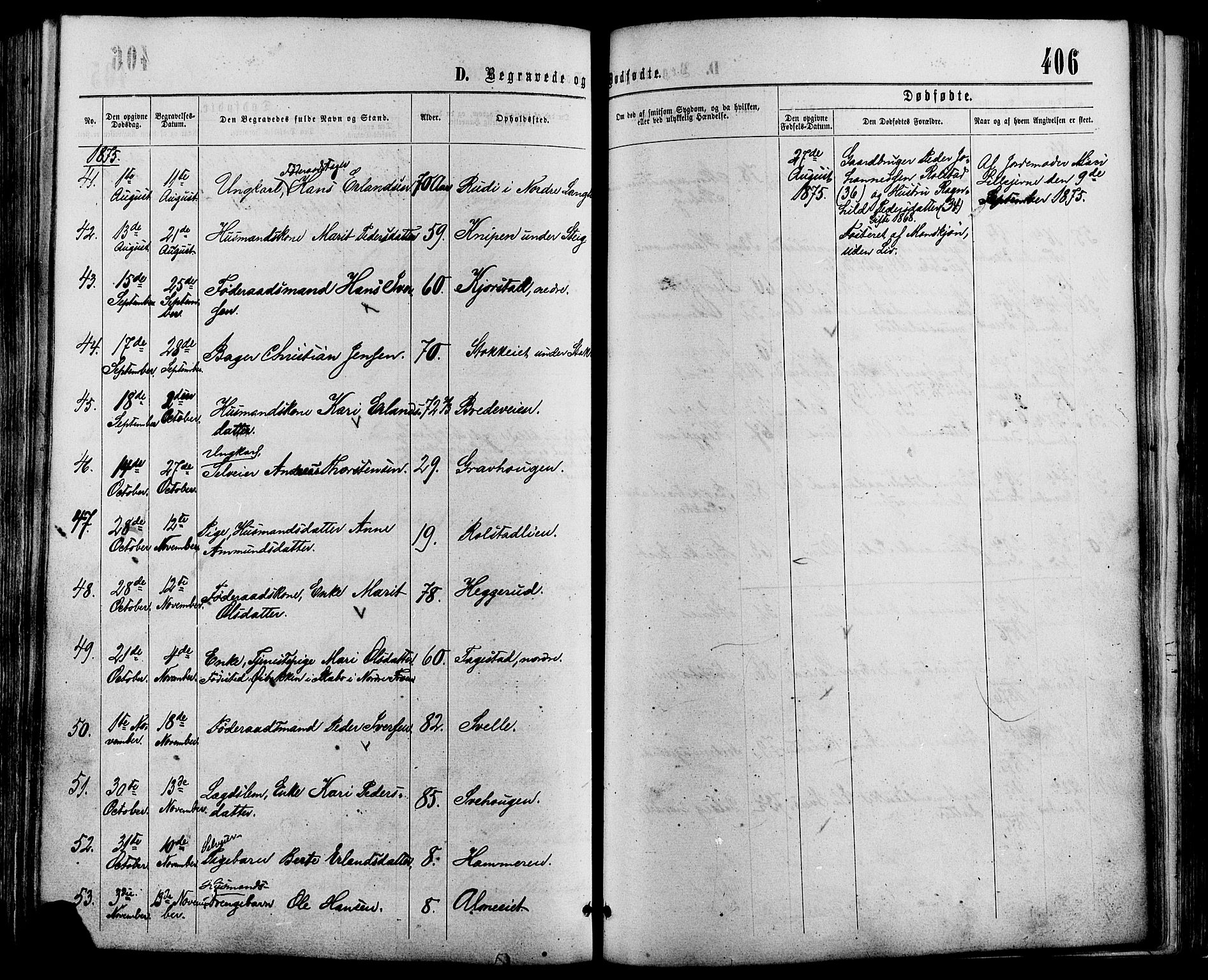 Sør-Fron prestekontor, SAH/PREST-010/H/Ha/Haa/L0002: Parish register (official) no. 2, 1864-1880, p. 406