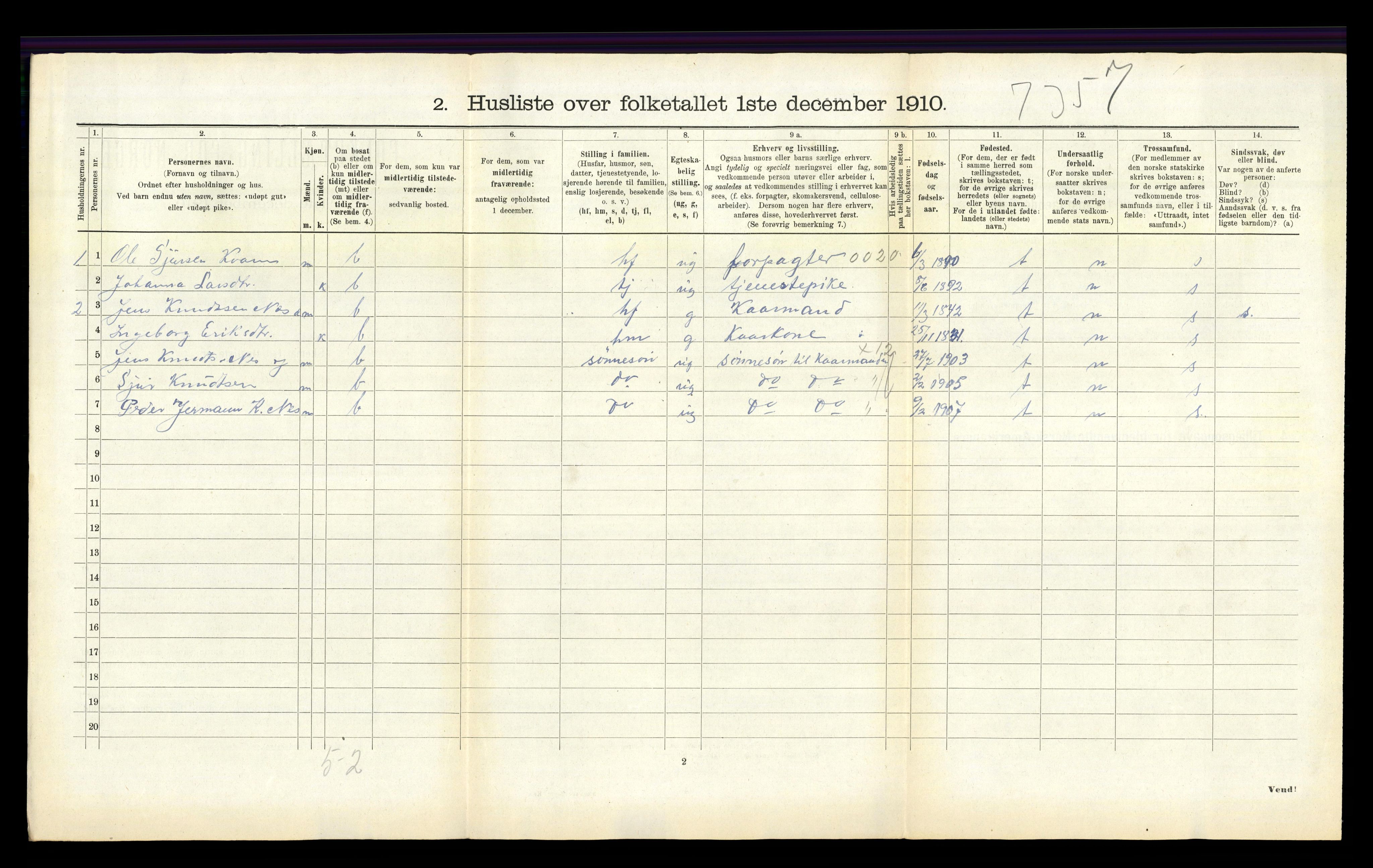 RA, 1910 census for Hafslo, 1910, p. 150