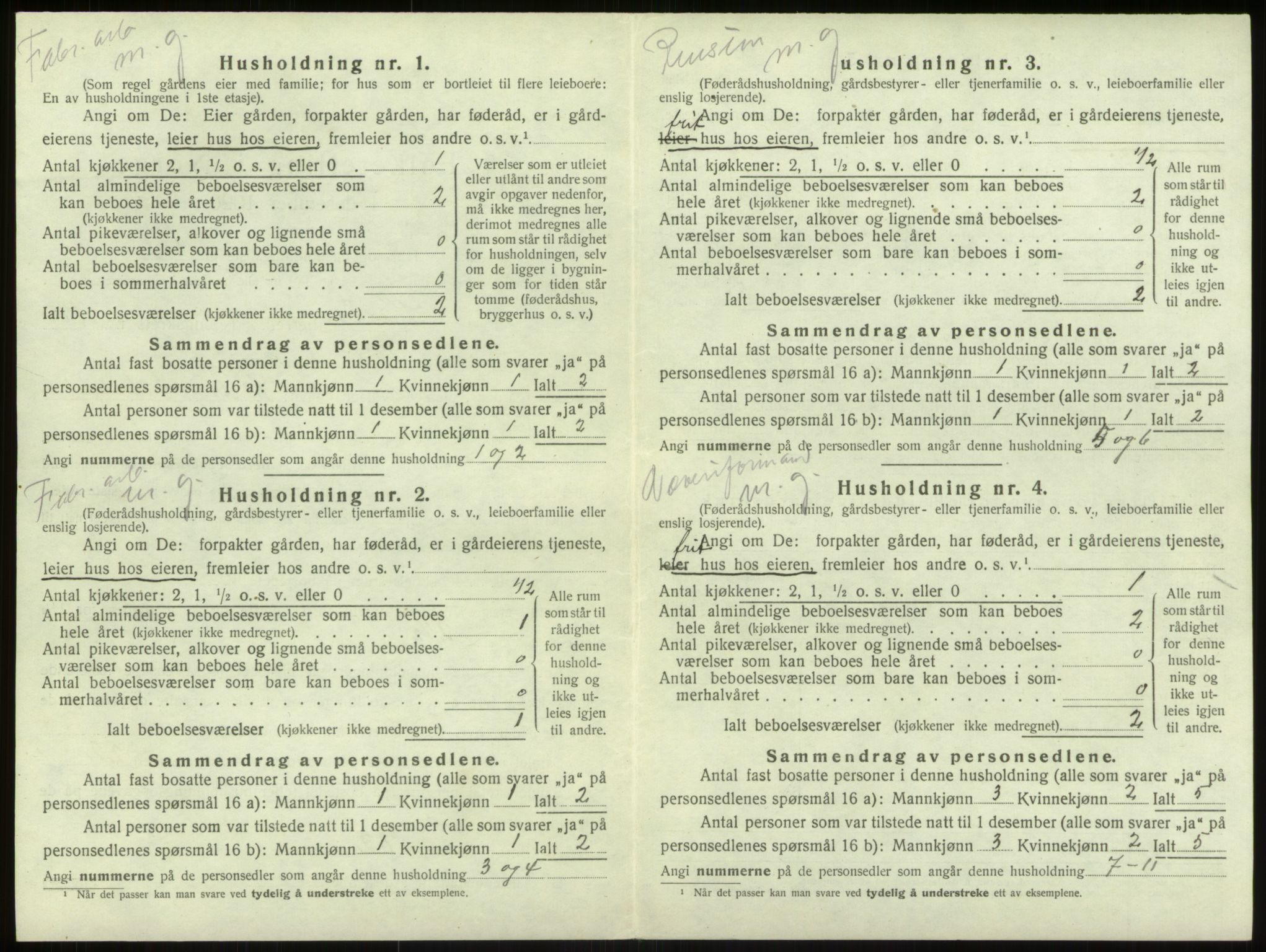 SAB, 1920 census for Haus, 1920, p. 1646