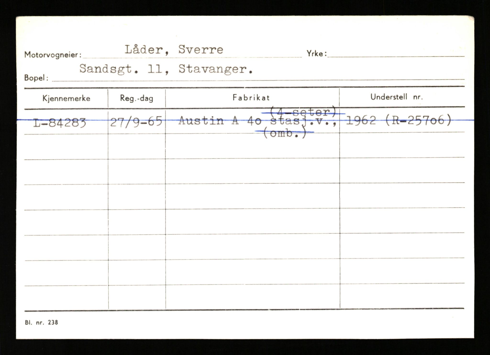 Stavanger trafikkstasjon, SAST/A-101942/0/H/L0024: Lyberg - Melgård, 1930-1971, p. 1145