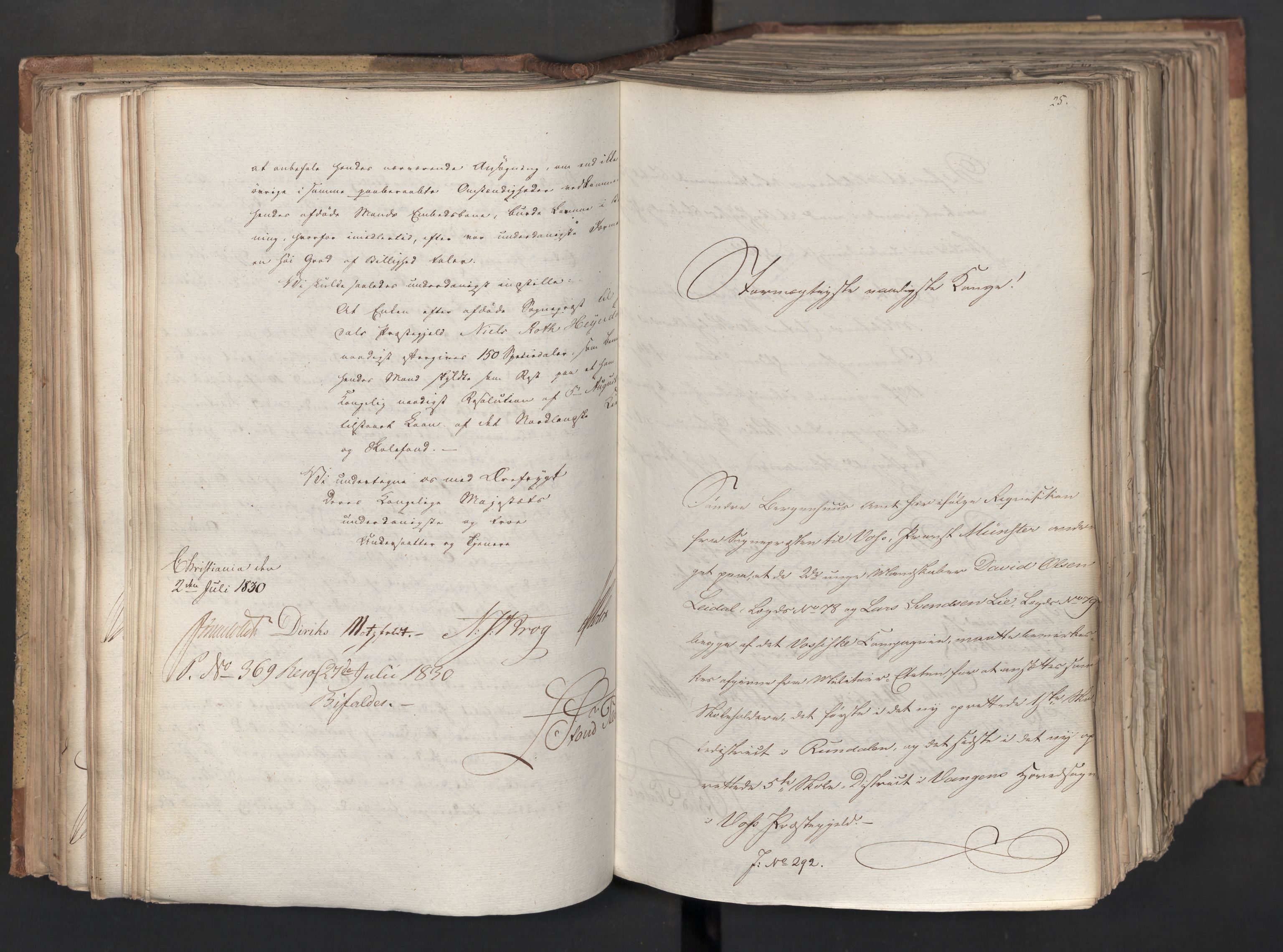 Statsrådsavdelingen i Stockholm, AV/RA-S-1003/D/Da/L0066: Regjeringsinnstillinger nr. 240-449, 1830, p. 189