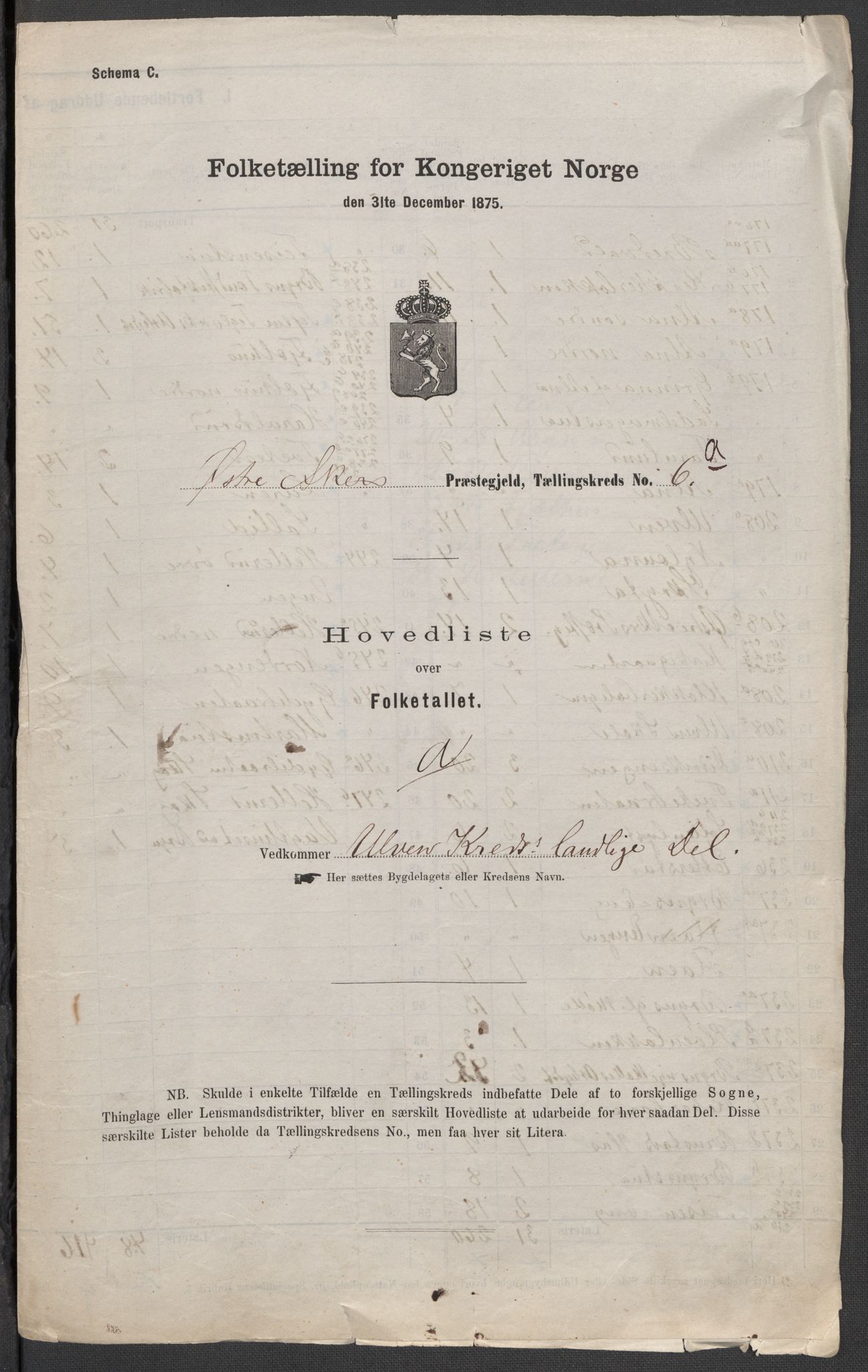 RA, 1875 census for 0218bP Østre Aker, 1875, p. 47