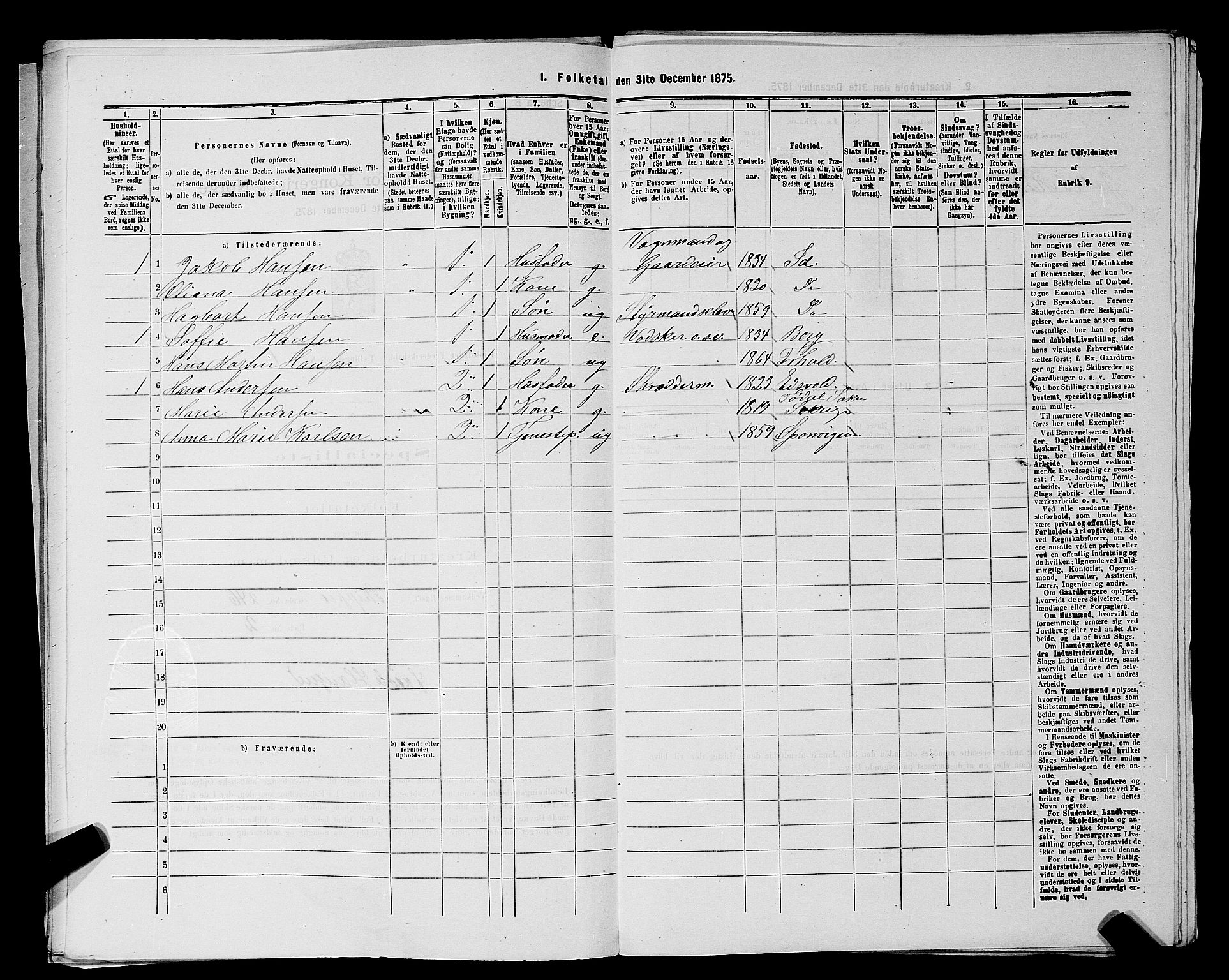 RA, 1875 census for 0101P Fredrikshald, 1875, p. 146