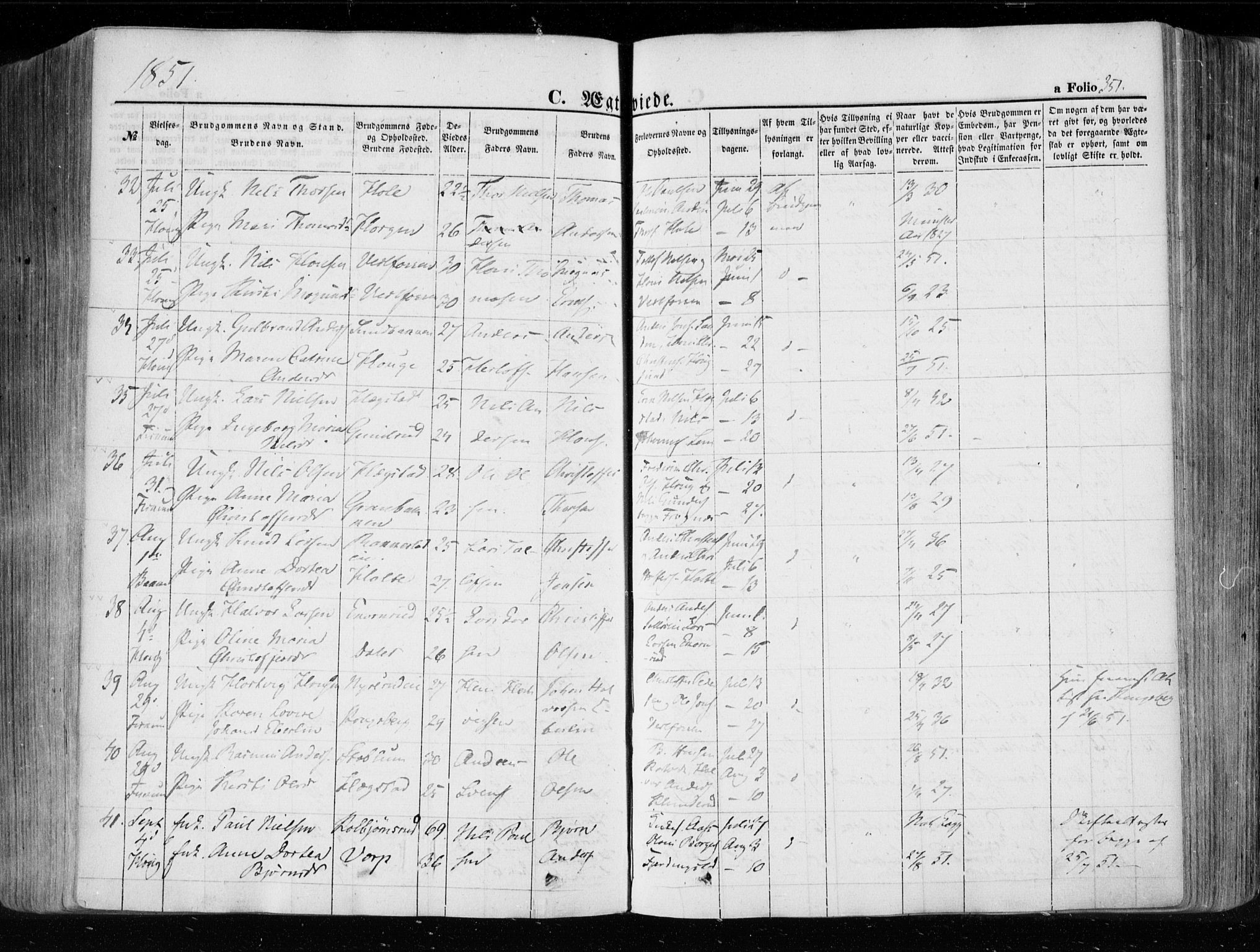 Eiker kirkebøker, AV/SAKO-A-4/F/Fa/L0014: Parish register (official) no. I 14, 1846-1854, p. 351