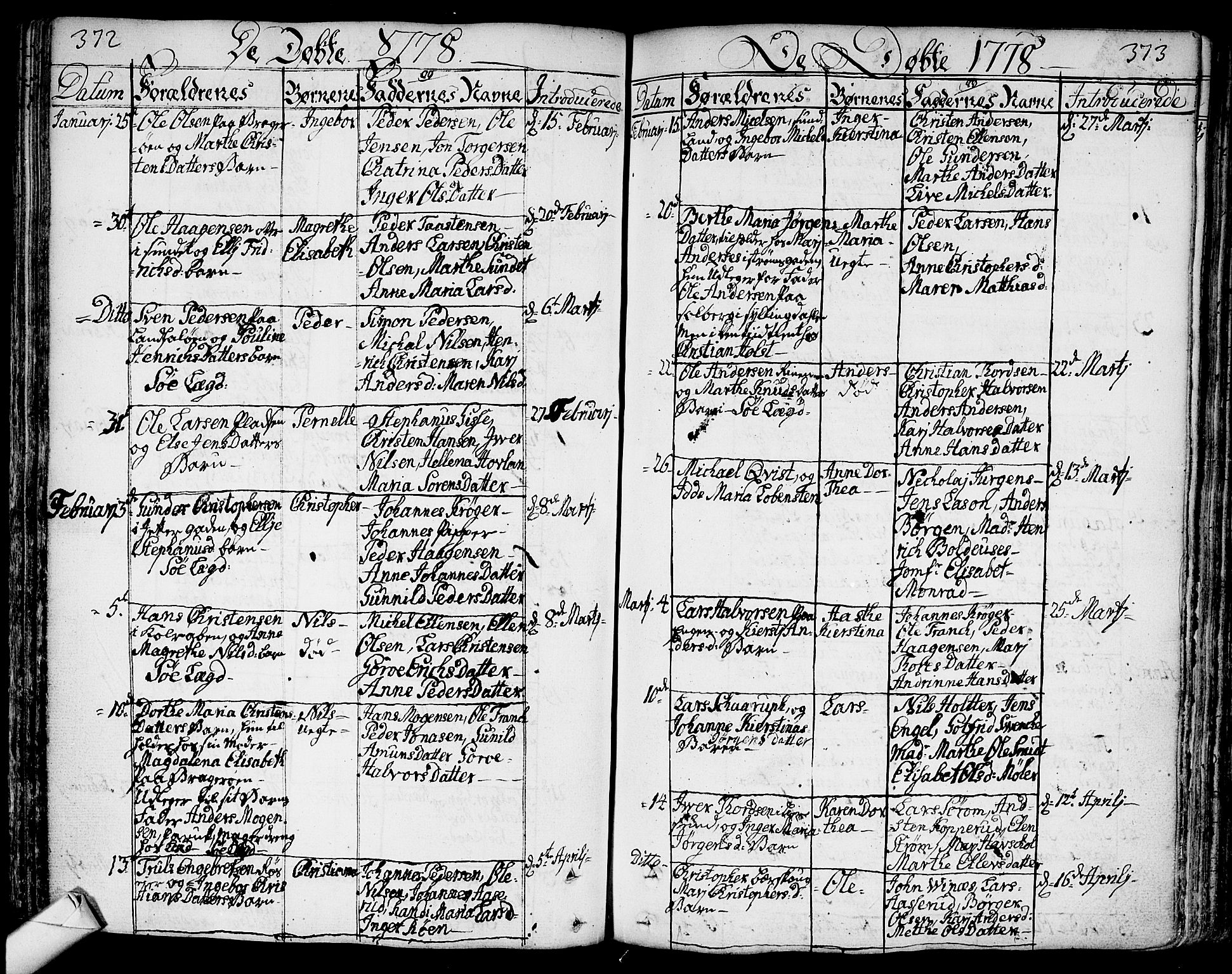 Bragernes kirkebøker, SAKO/A-6/F/Fa/L0005: Parish register (official) no. I 5, 1759-1781, p. 372-373