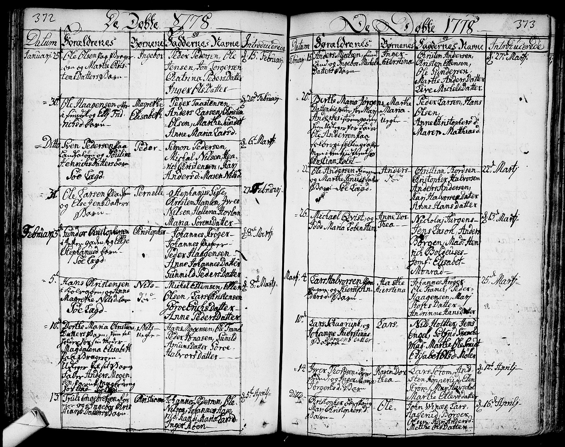 Bragernes kirkebøker, AV/SAKO-A-6/F/Fa/L0005: Parish register (official) no. I 5, 1759-1781, p. 372-373