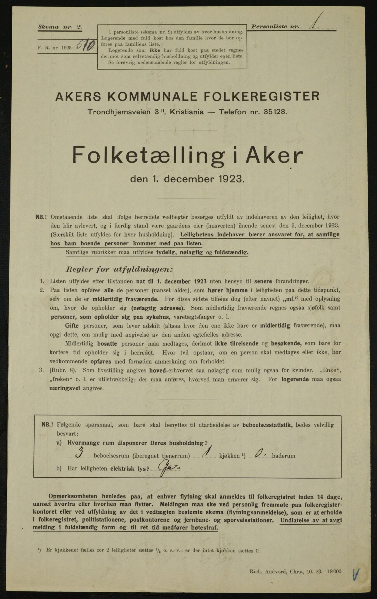 , Municipal Census 1923 for Aker, 1923, p. 25726