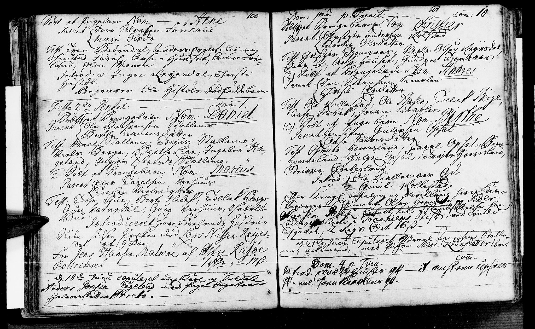 Vennesla sokneprestkontor, SAK/1111-0045/Fa/Fac/L0001: Parish register (official) no. A 1, 1743-1784, p. 100-101
