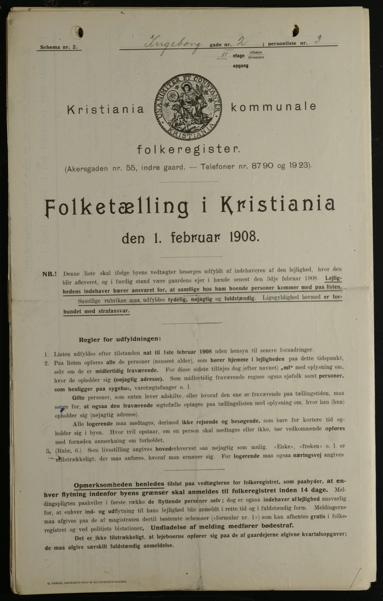 OBA, Municipal Census 1908 for Kristiania, 1908, p. 39252