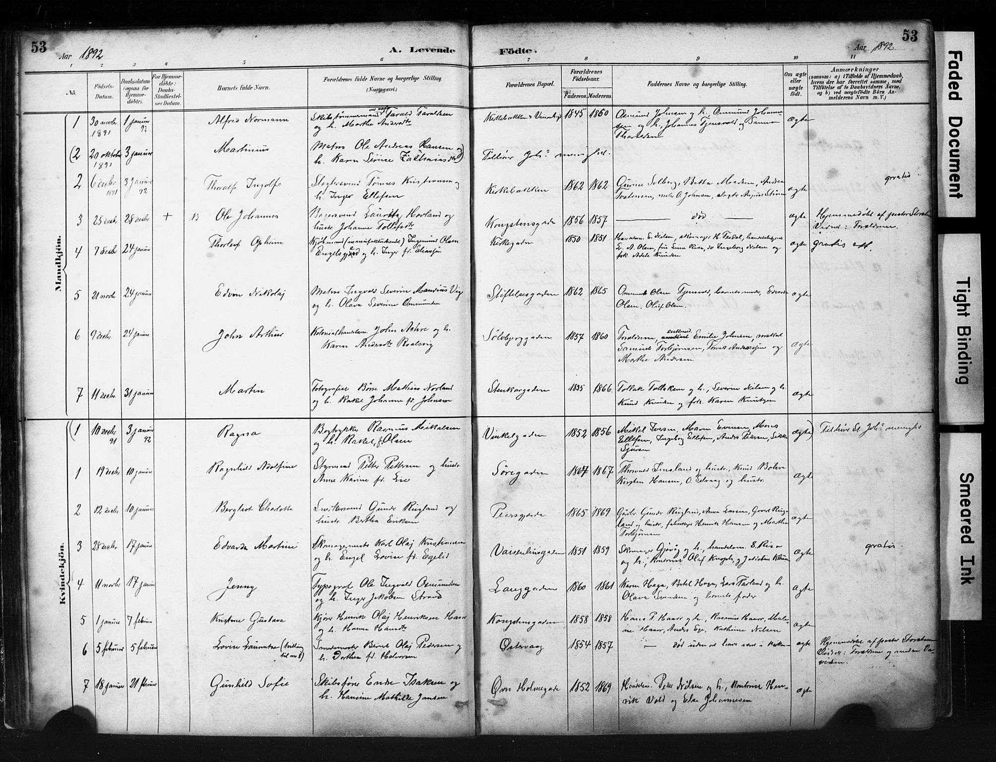 St. Petri sokneprestkontor, AV/SAST-A-101813/001/30/30BA/L0019: Parish register (official) no. A 20, 1888-1901, p. 53