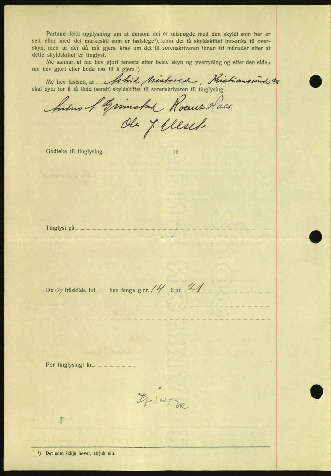 Nordmøre sorenskriveri, SAT/A-4132/1/2/2Ca: Mortgage book no. A96, 1943-1944, Diary no: : 2658/1943