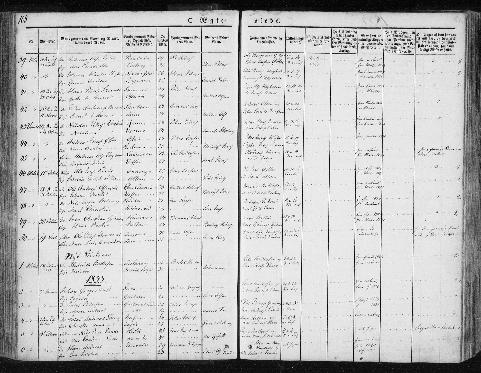 Ministerialprotokoller, klokkerbøker og fødselsregistre - Nordland, AV/SAT-A-1459/830/L0447: Parish register (official) no. 830A11, 1831-1854, p. 105