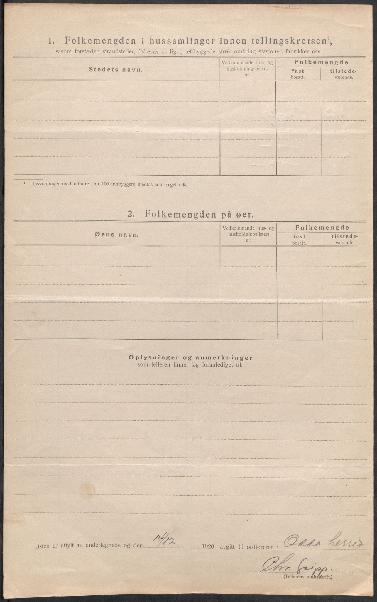 SAB, 1920 census for Odda, 1920, p. 47