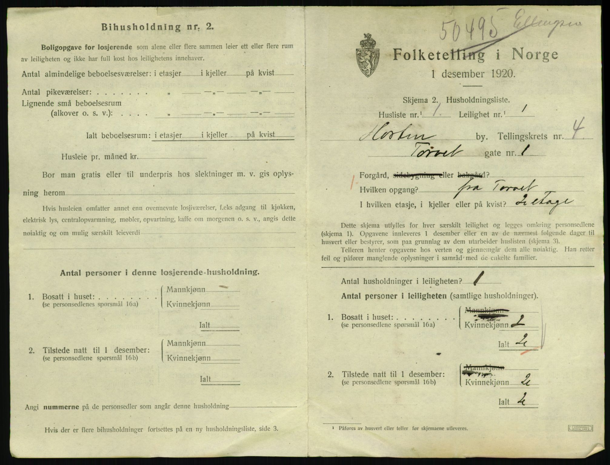 SAKO, 1920 census for Horten, 1920, p. 4787