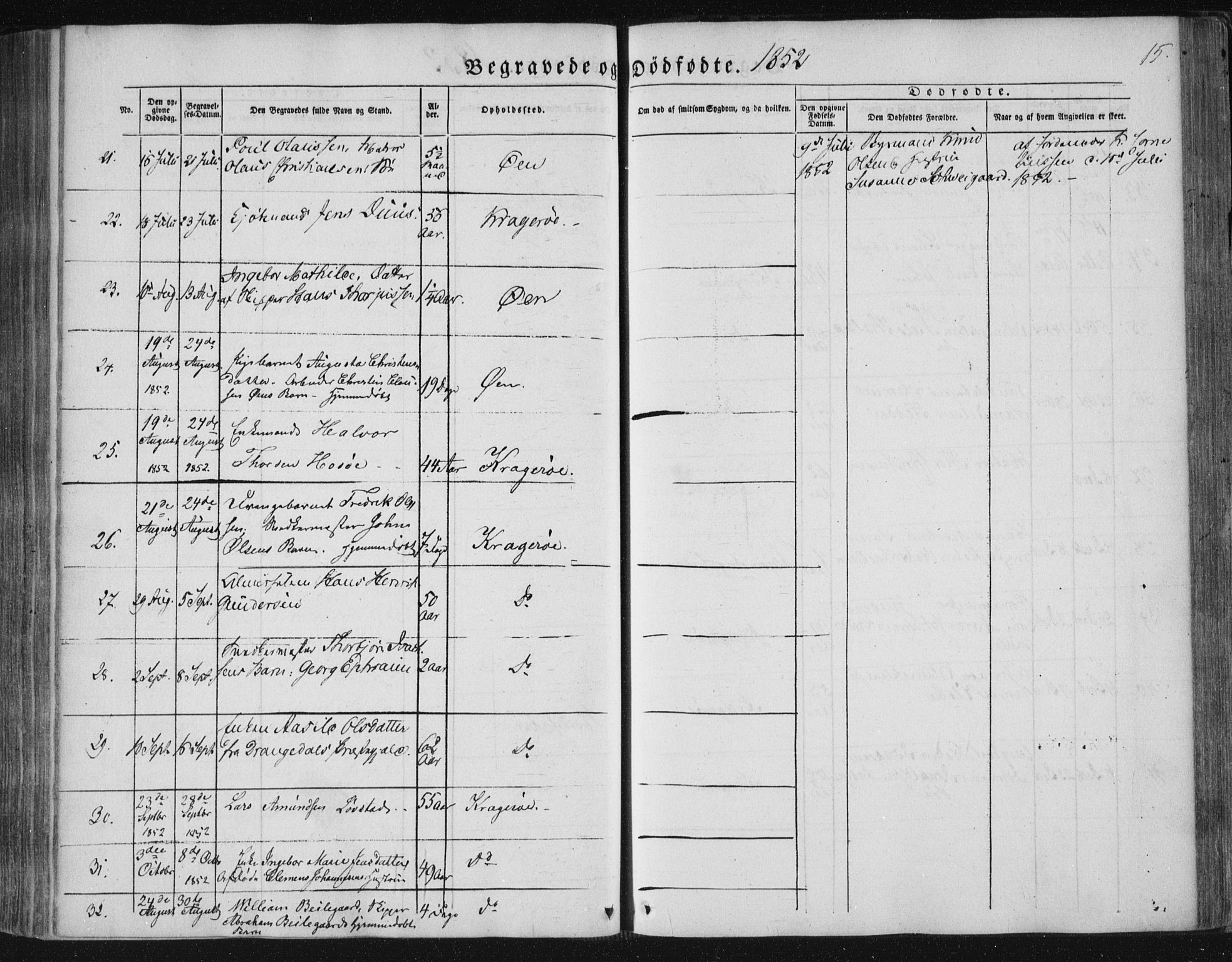 Kragerø kirkebøker, AV/SAKO-A-278/F/Fa/L0006: Parish register (official) no. 6, 1847-1861, p. 15