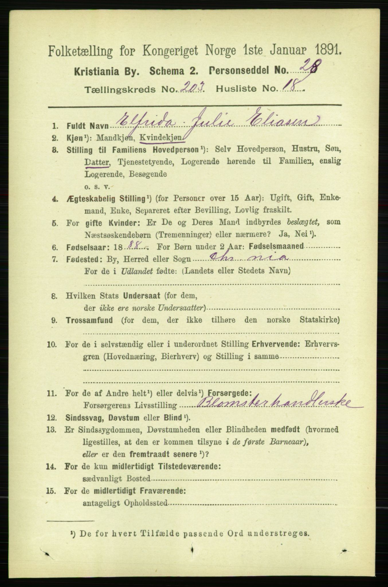 RA, 1891 census for 0301 Kristiania, 1891, p. 122383