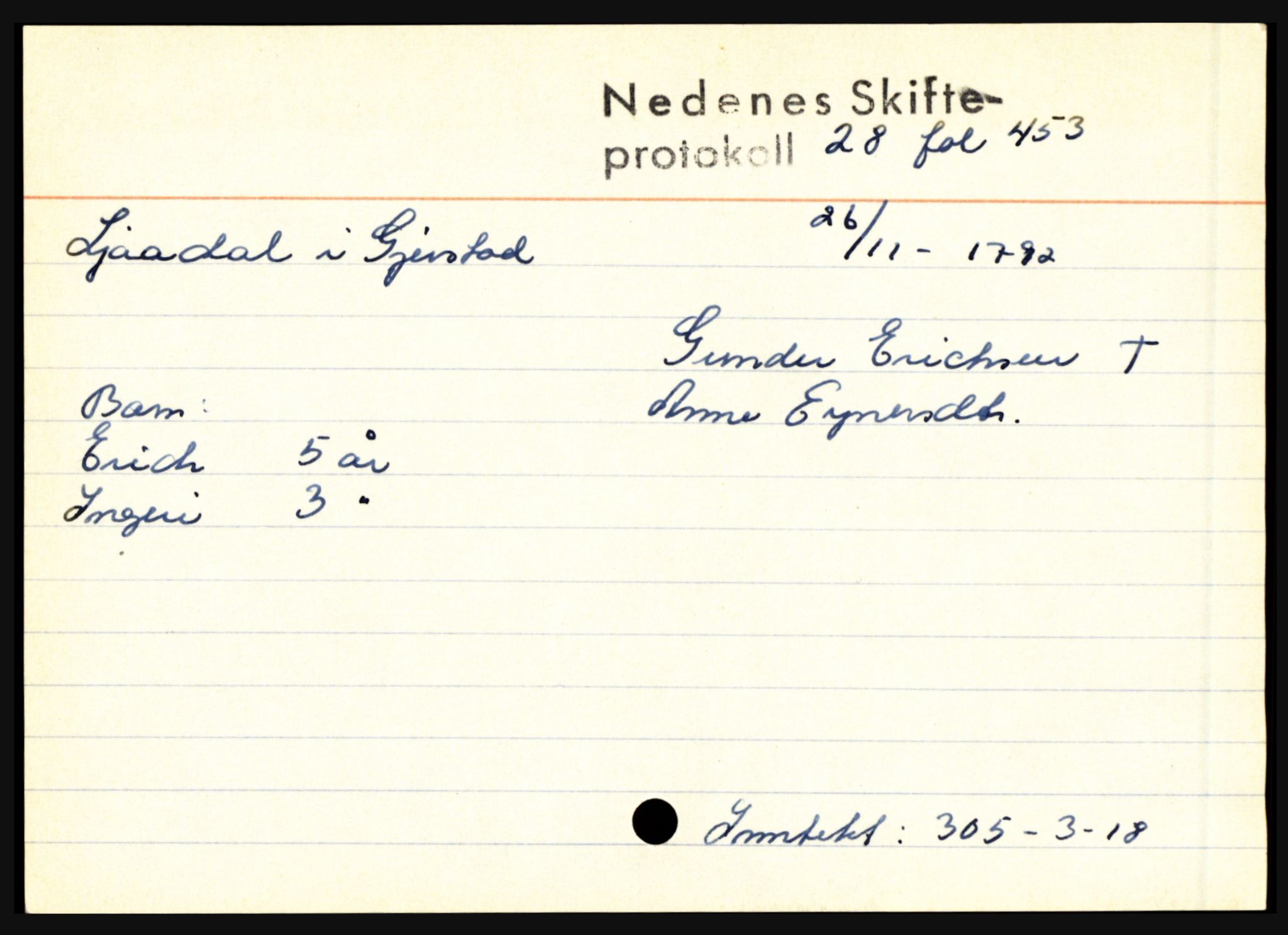 Nedenes sorenskriveri før 1824, AV/SAK-1221-0007/H, p. 18115