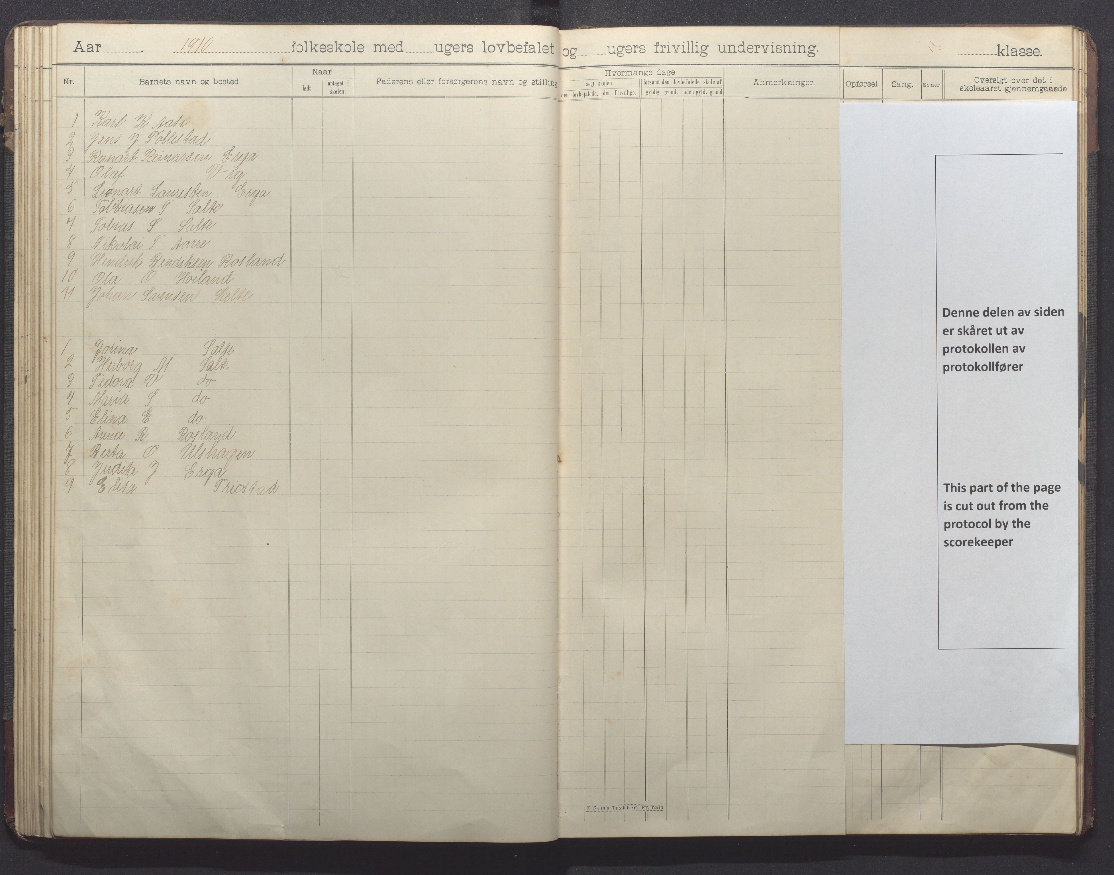 Klepp kommune - Pollestad skule, IKAR/K-100295/H/L0002: Skoleprotokoll, 1901-1916, p. 53