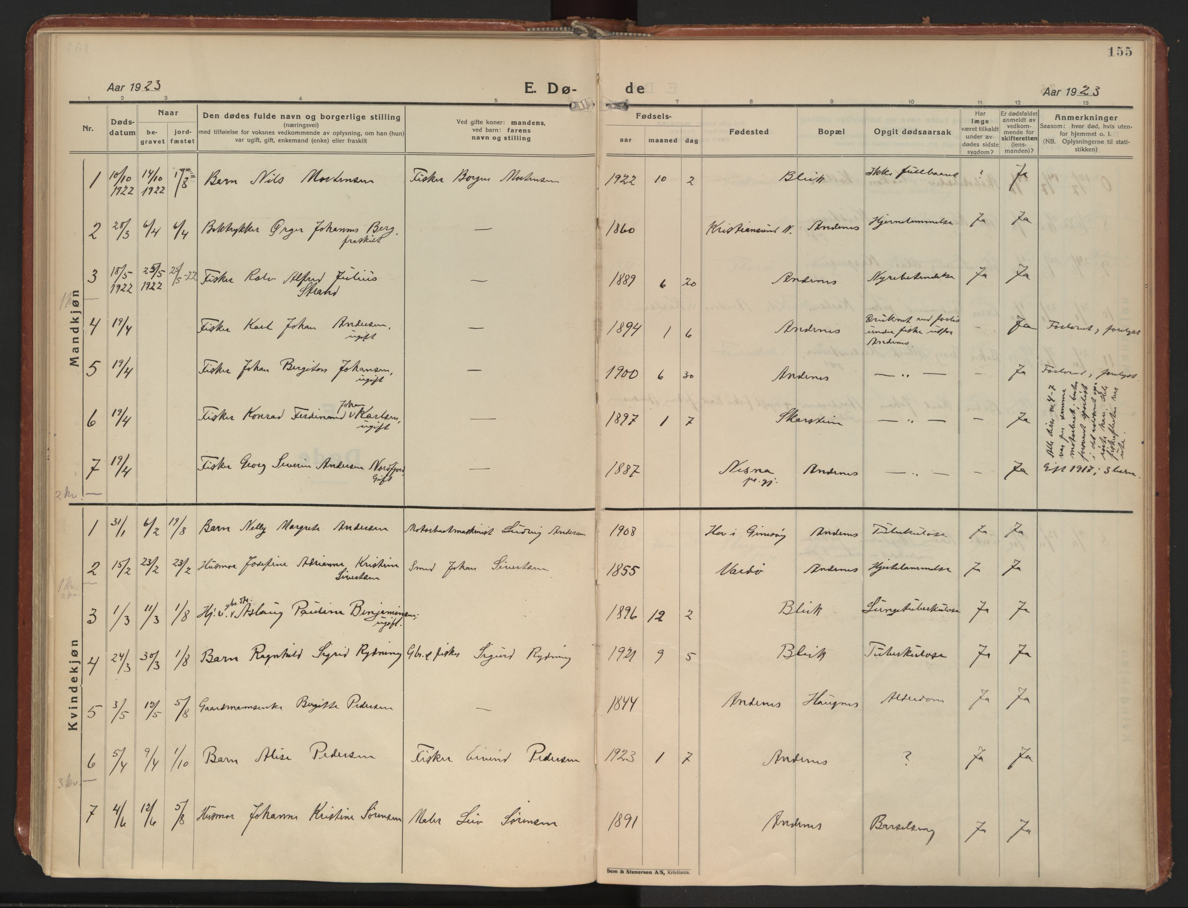 Ministerialprotokoller, klokkerbøker og fødselsregistre - Nordland, SAT/A-1459/899/L1441: Parish register (official) no. 899A09, 1923-1939, p. 155