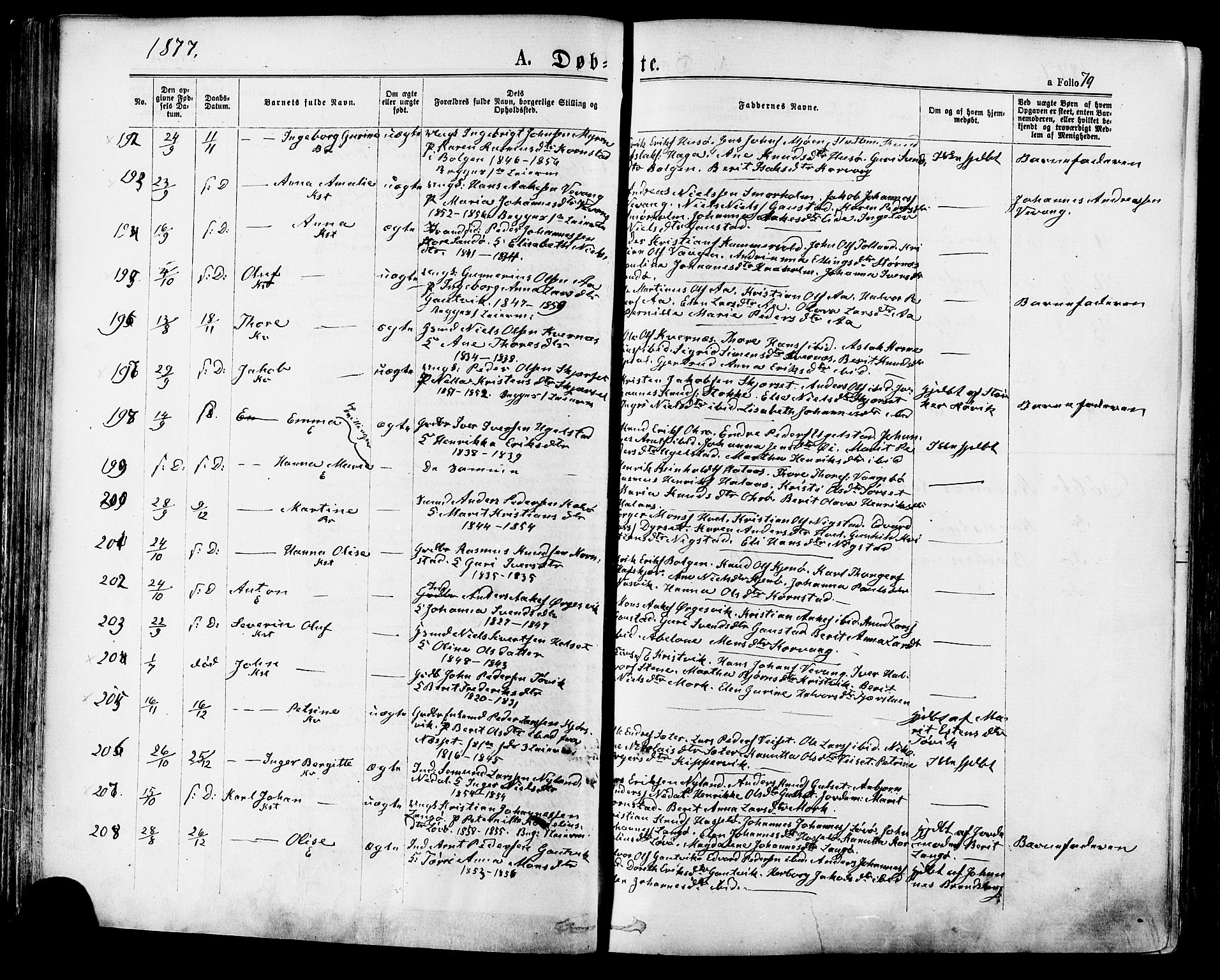Ministerialprotokoller, klokkerbøker og fødselsregistre - Møre og Romsdal, AV/SAT-A-1454/568/L0805: Parish register (official) no. 568A12 /1, 1869-1884, p. 79