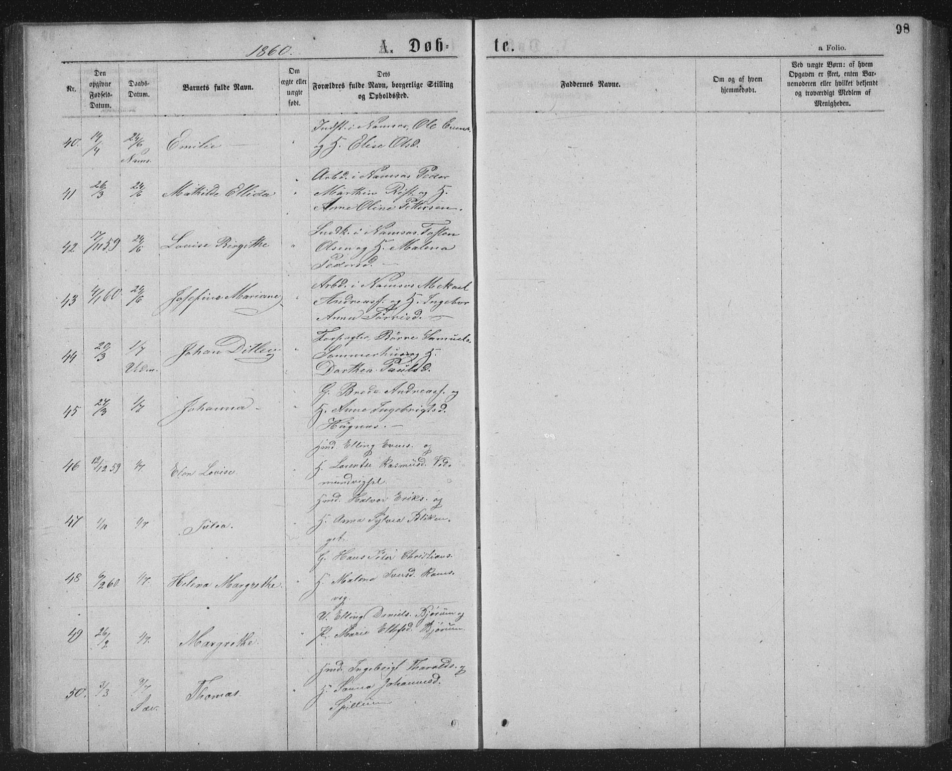 Ministerialprotokoller, klokkerbøker og fødselsregistre - Nord-Trøndelag, AV/SAT-A-1458/768/L0566: Parish register (official) no. 768A01, 1836-1865, p. 98