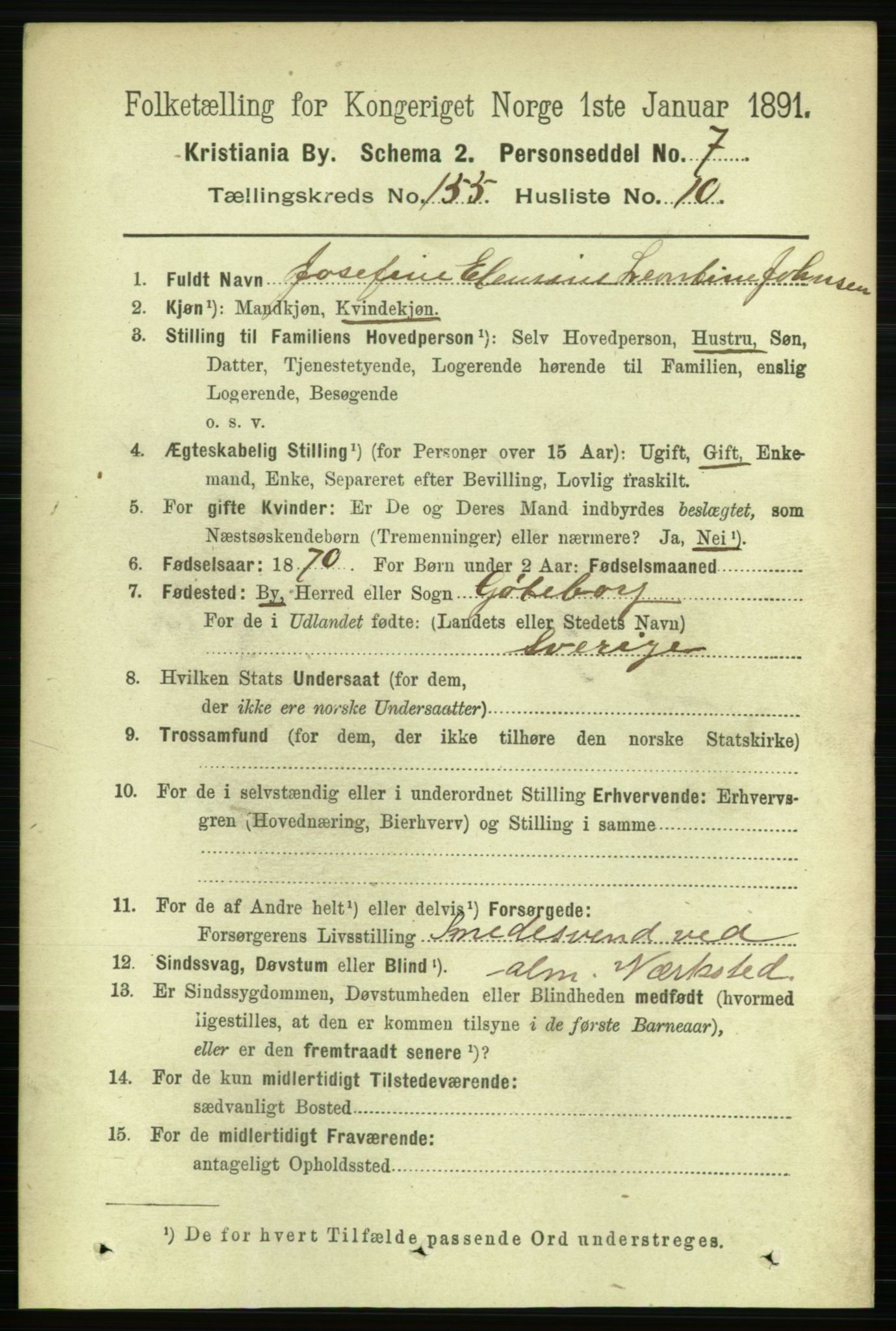 RA, 1891 census for 0301 Kristiania, 1891, p. 88427