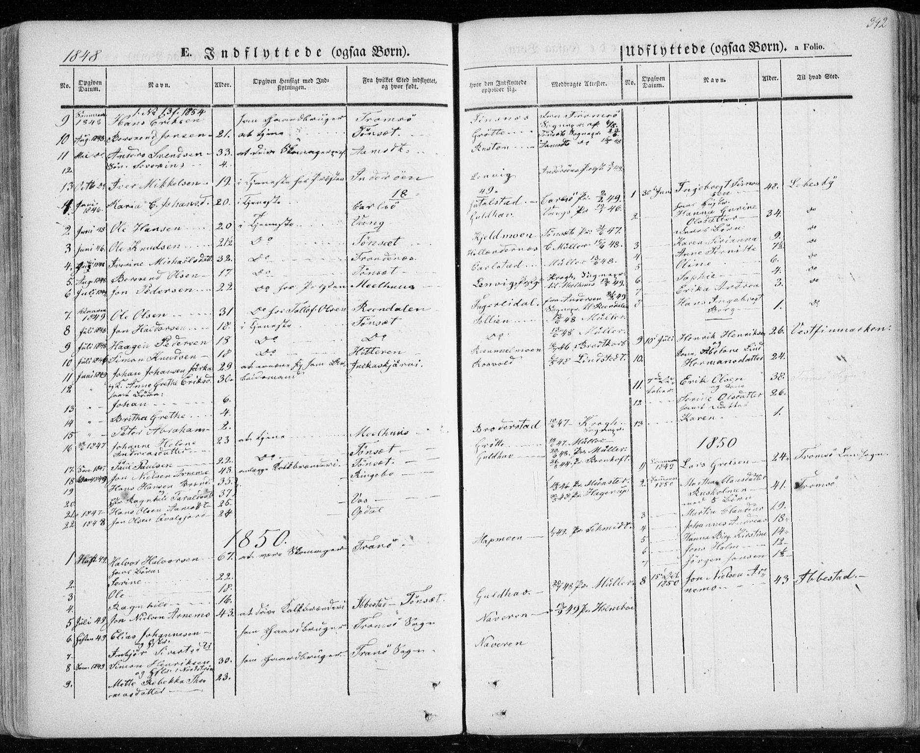 Lenvik sokneprestembete, SATØ/S-1310/H/Ha/Haa/L0006kirke: Parish register (official) no. 6, 1845-1854, p. 342