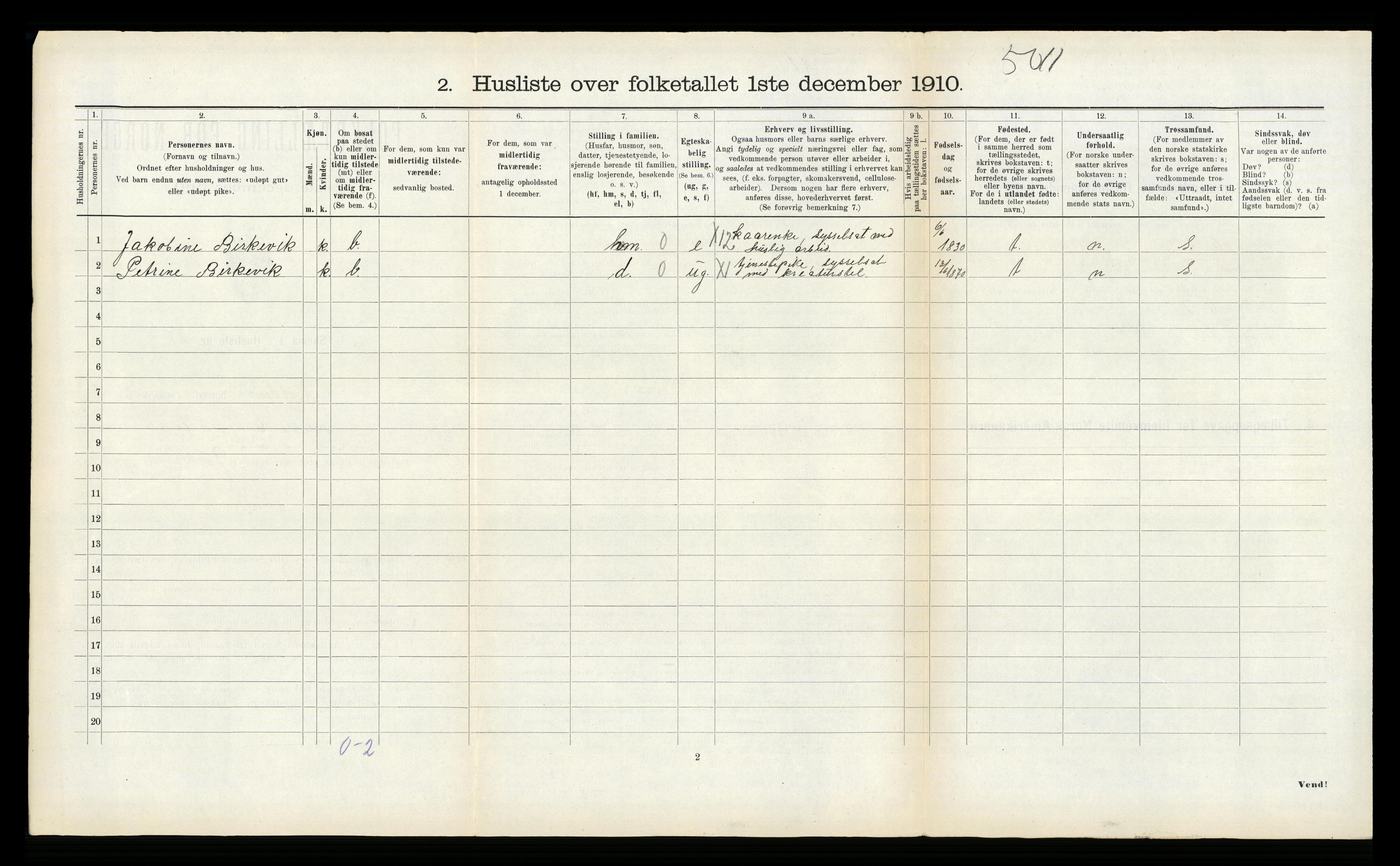 RA, 1910 census for Volda, 1910, p. 149