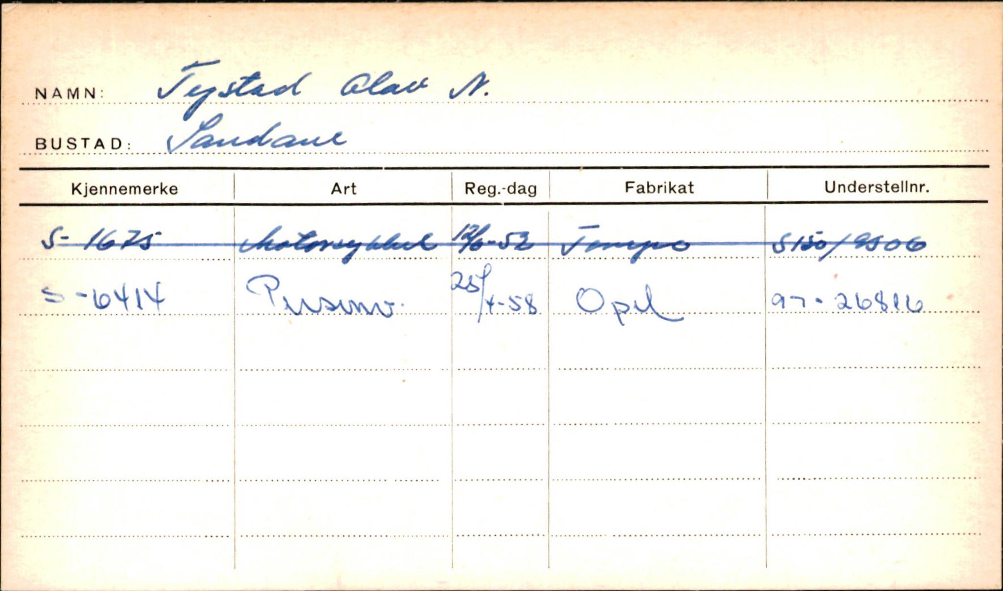 Statens vegvesen, Sogn og Fjordane vegkontor, AV/SAB-A-5301/4/F/L0002: Eigarregister Fjordane til 1.6.1961, 1930-1961, p. 299