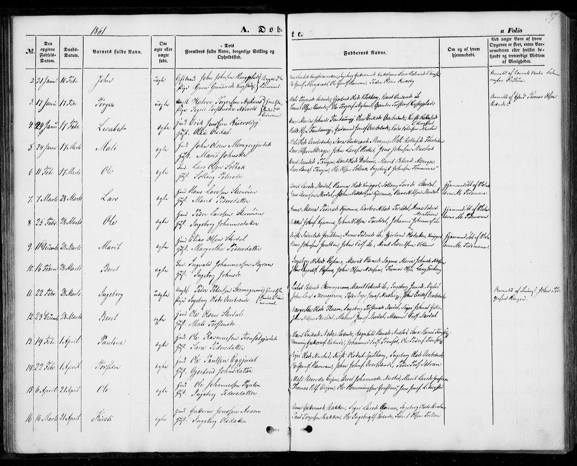 Ministerialprotokoller, klokkerbøker og fødselsregistre - Nord-Trøndelag, SAT/A-1458/706/L0040: Parish register (official) no. 706A01, 1850-1861, p. 37