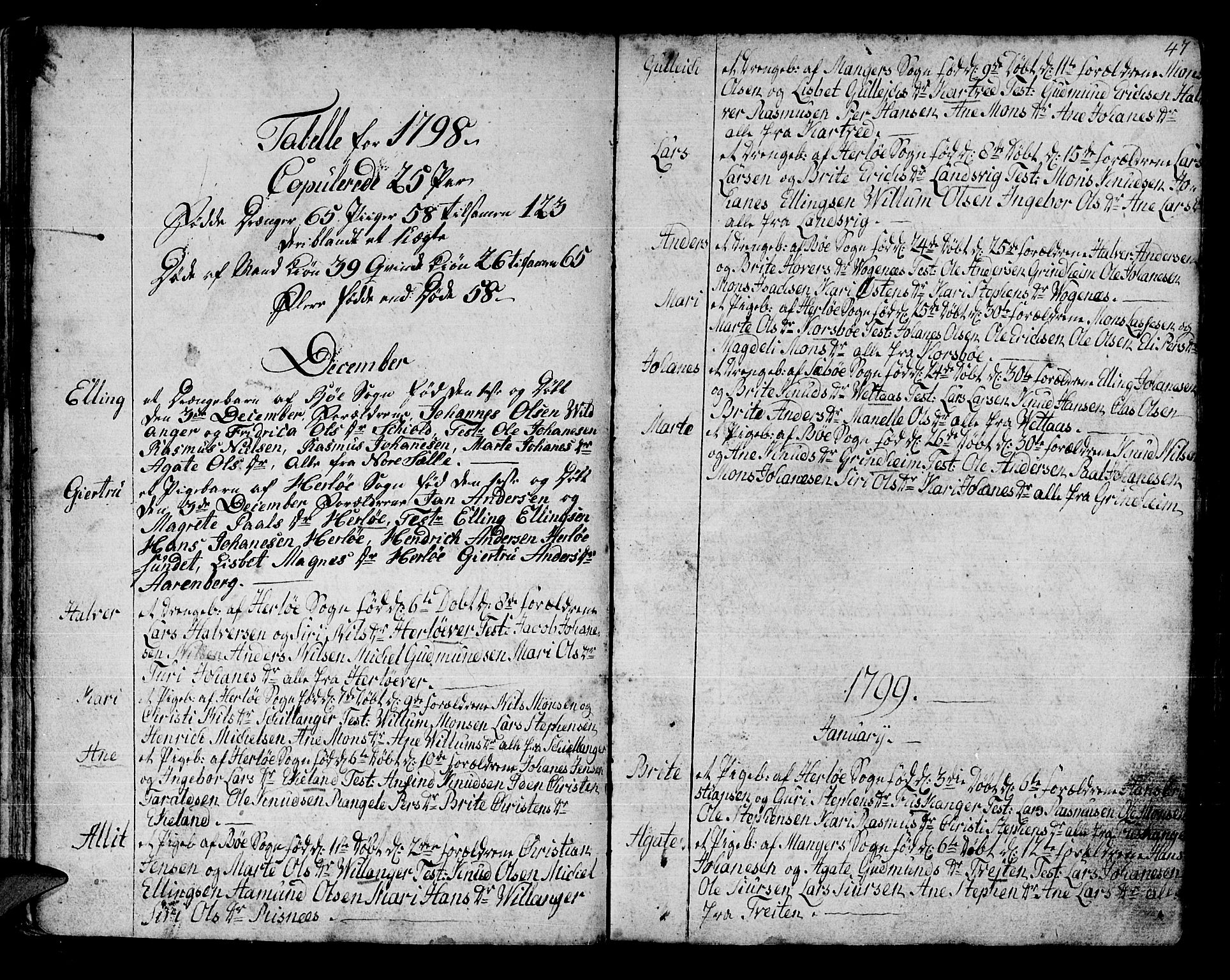 Manger sokneprestembete, SAB/A-76801/H/Haa: Parish register (official) no. A 2, 1792-1815, p. 47