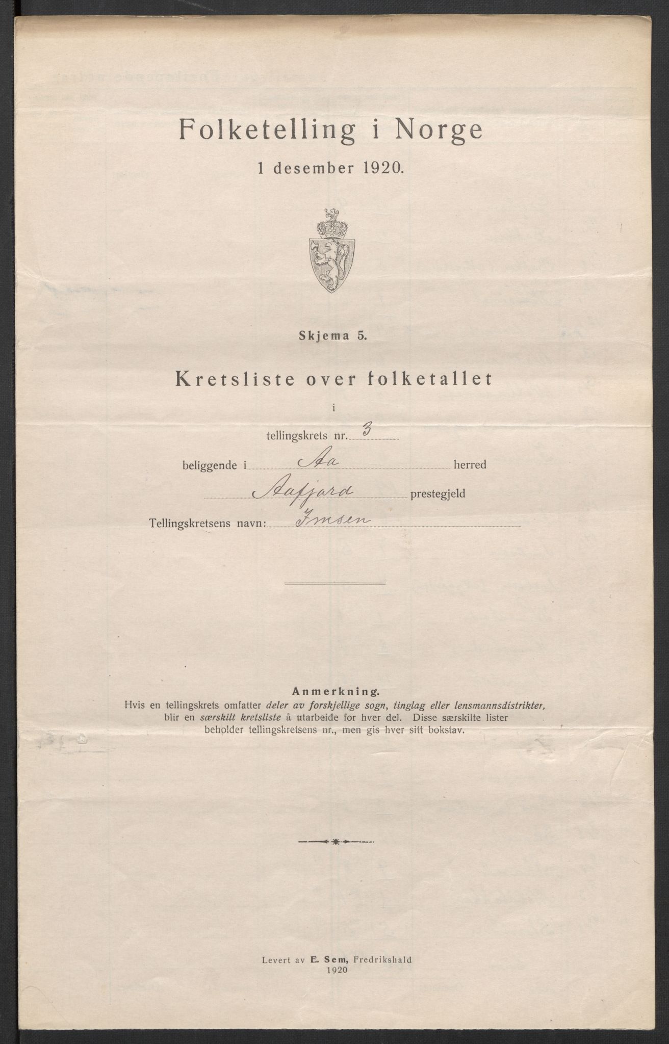 SAT, 1920 census for Å, 1920, p. 14